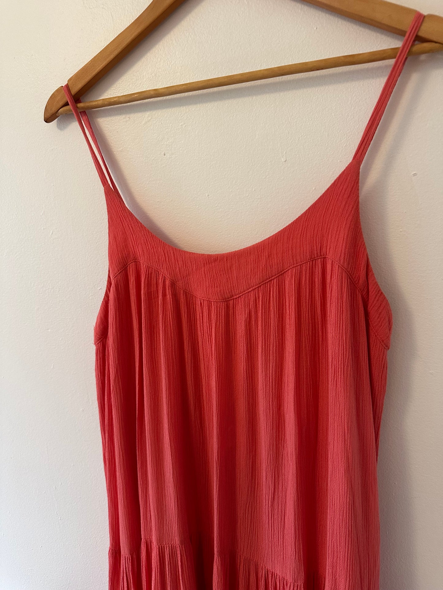 Z Supply Leila Coral Tiered Ruffle Maxi Dress - Size Small