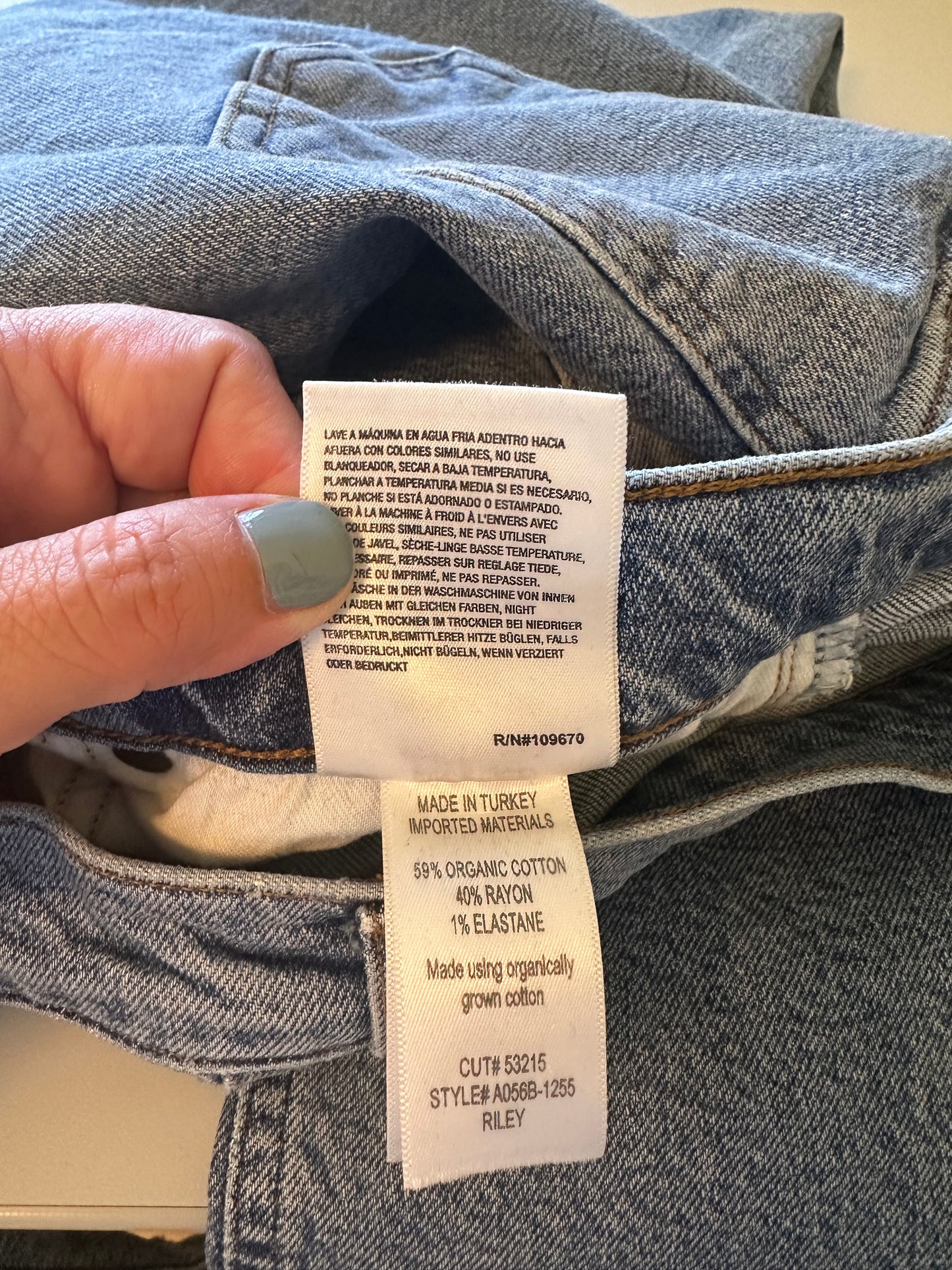 Agolde Riley Distressed Blue Skinny Stretch High Rise Jeans | Size 28