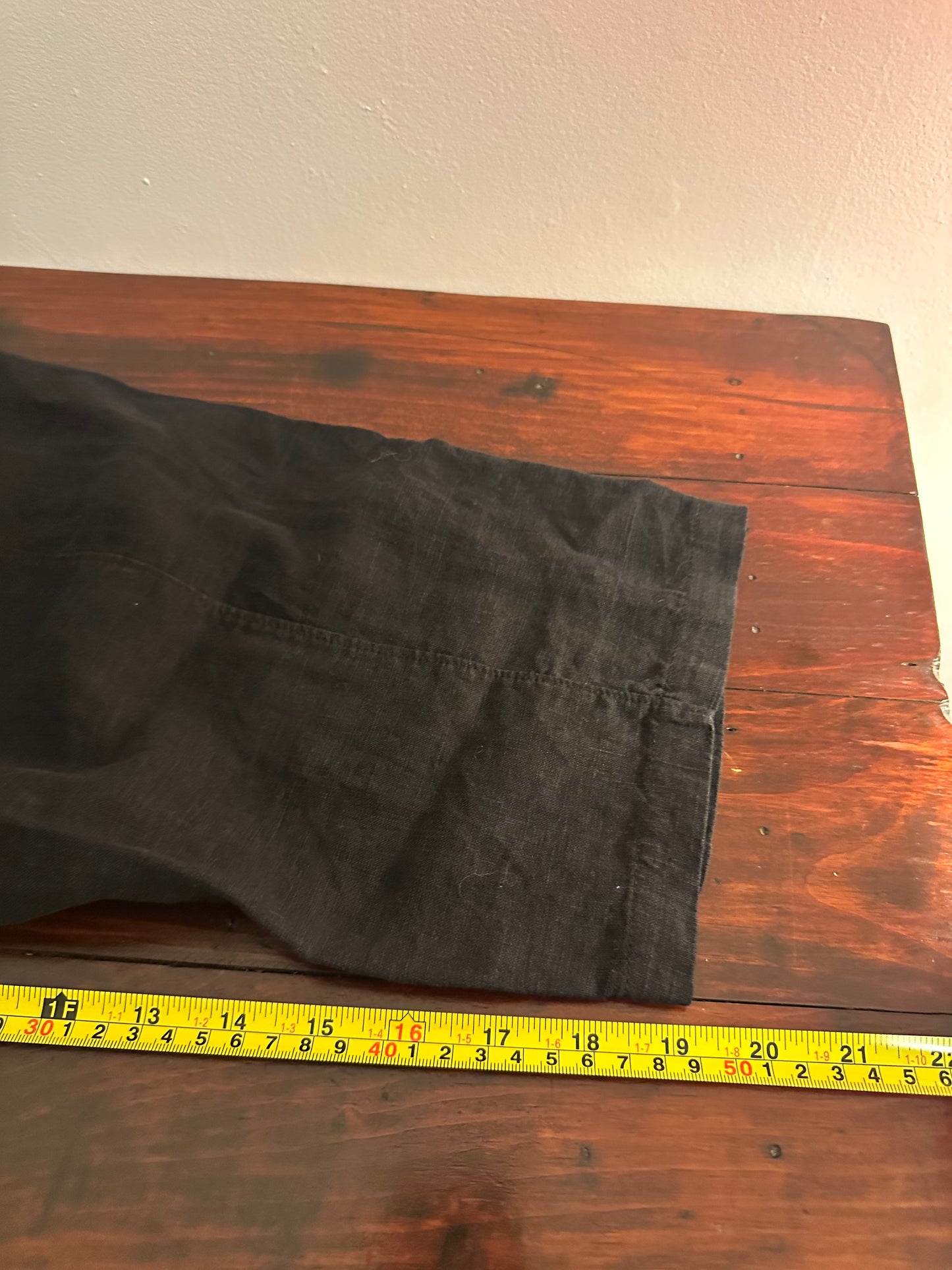 Marty Jean Black Cropped Linen “Uniform” Pants - Size XS