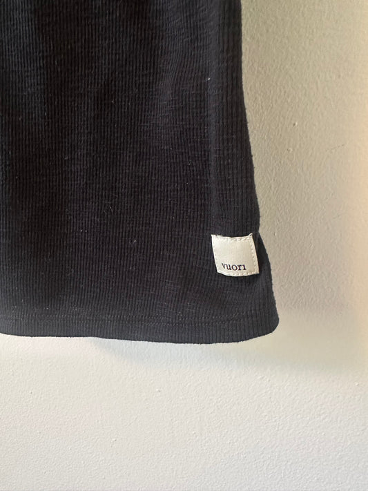 Vuori Black Women's Ribbed Racerback Athletic Workout Tank Top | Size Large