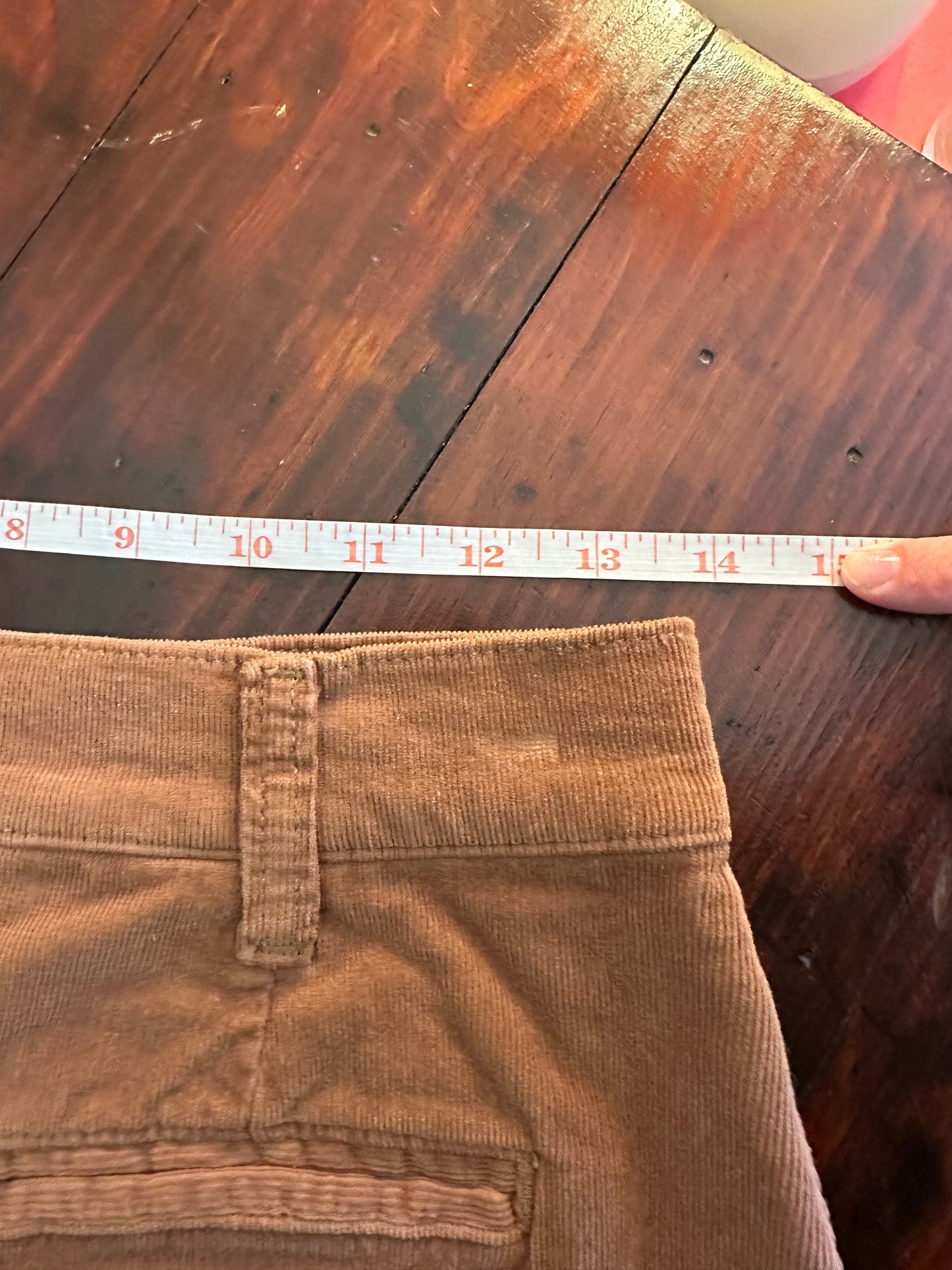 7 For All Mankind Brown Corduroy Button-Front Mini Skirt Size 28