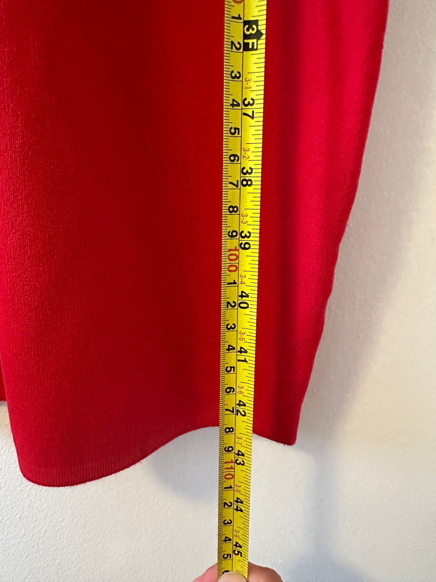 John + Jenn Red Gia Knit Long Sleeve Knee Length Dress - Size Medium