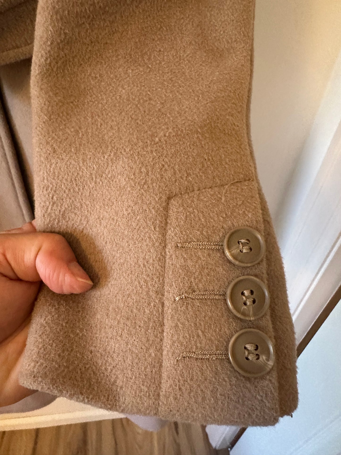 Soia & Kyo Classic Beige Wool Blend Trench Coat | Size XS