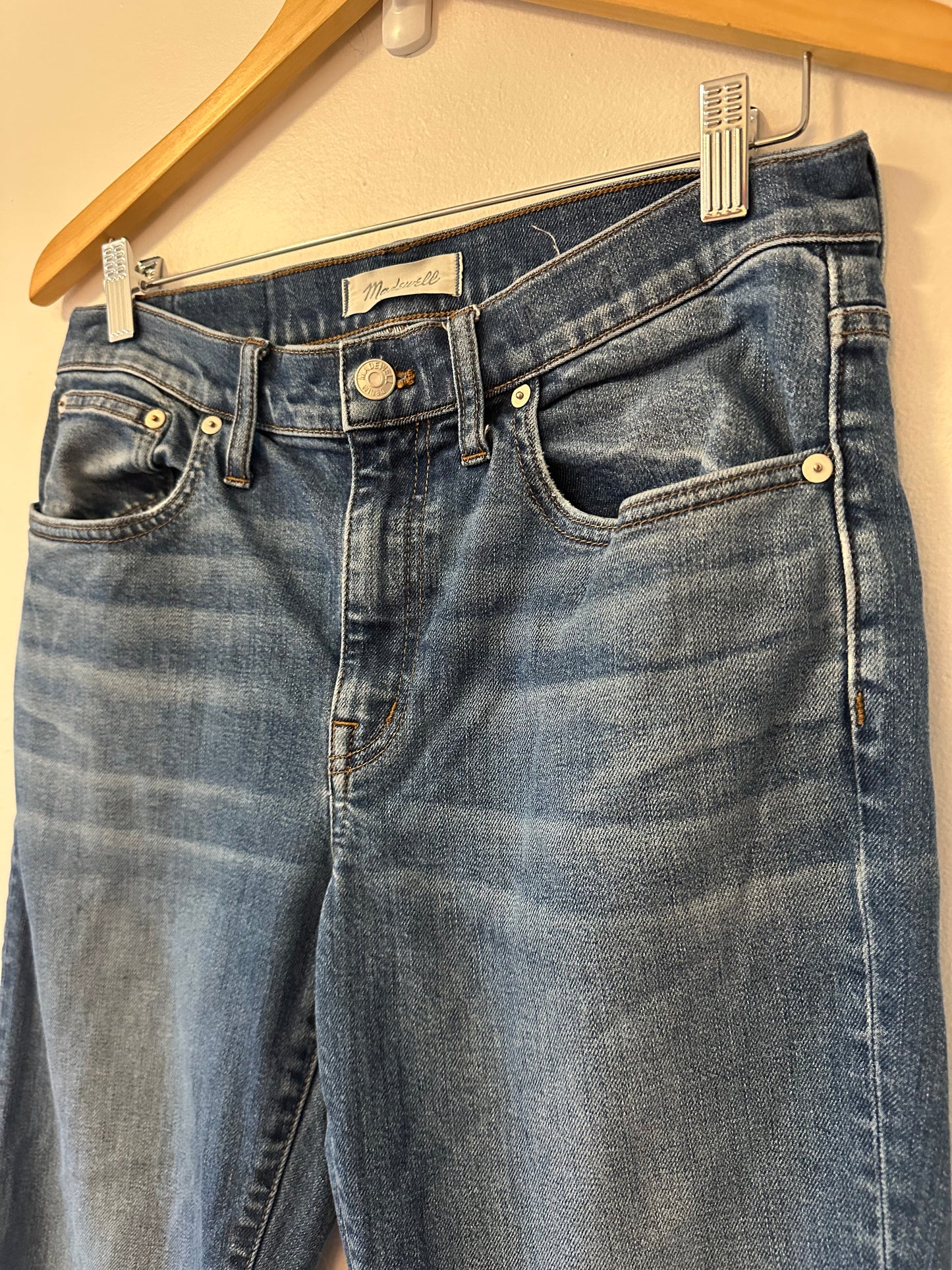 Madewell The Slim Boy High Rise Stretch Jeans in Classic Blue | Size 27