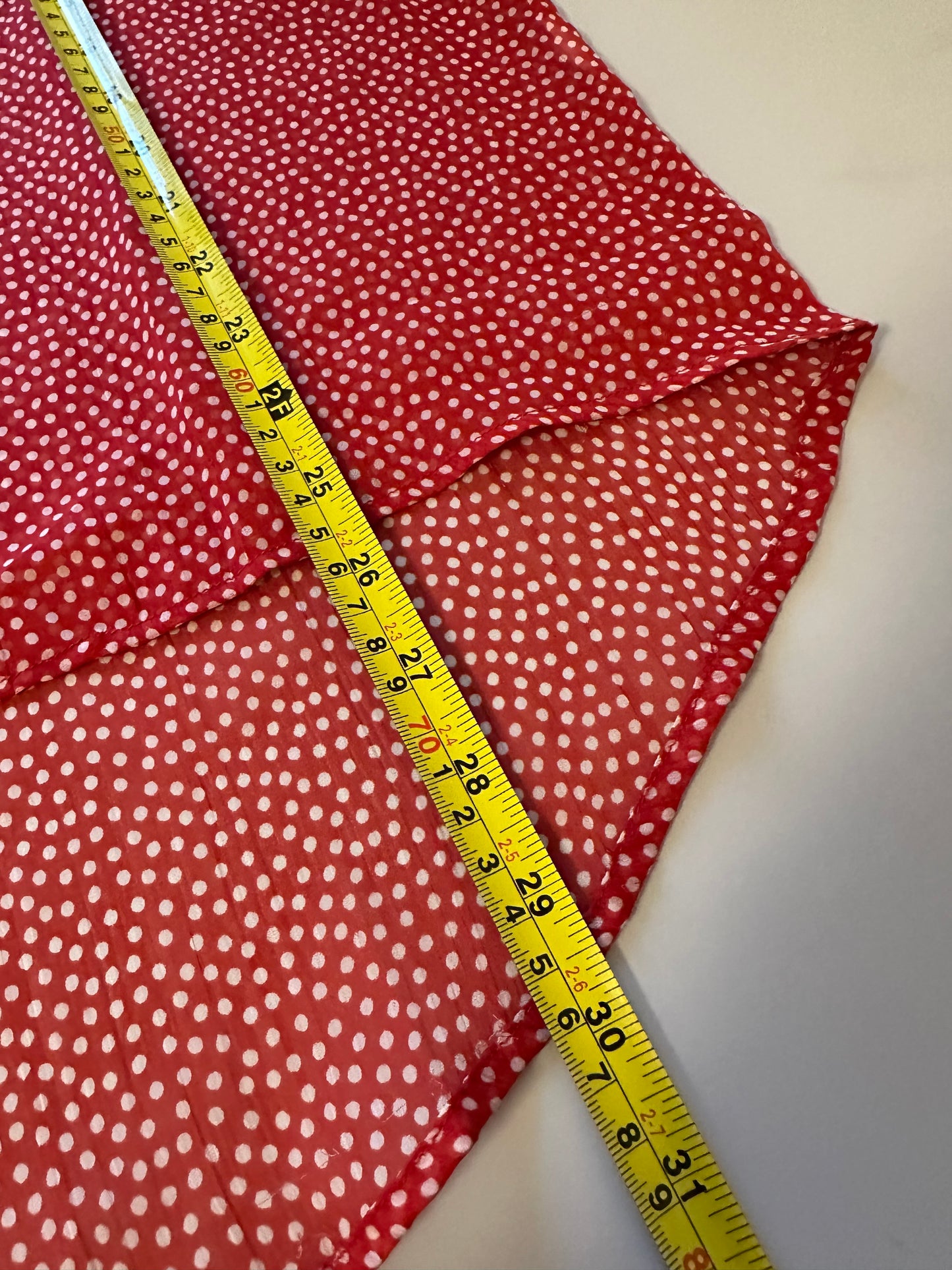 RVCA Red Dotted Sheer Women's Blouse | Size Medium