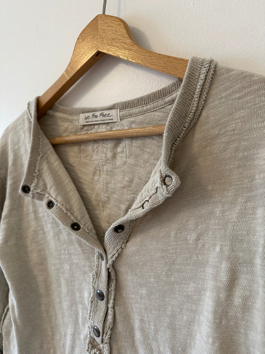 We The Free Phoebe Henley in Oatmeal - Size Small