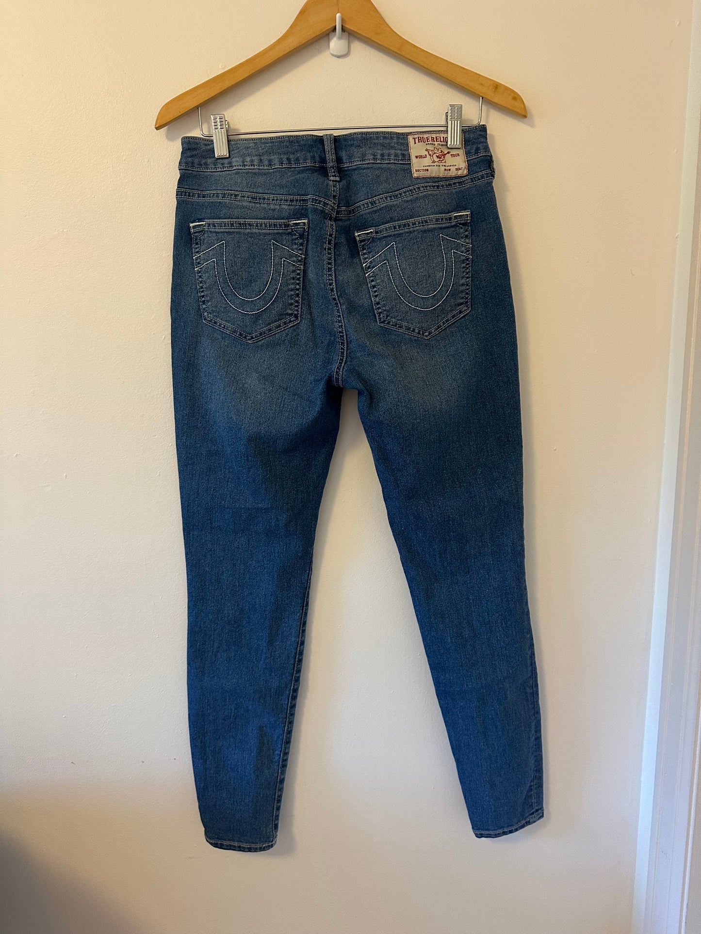 True Religion - Mid Rise Medium Blue Super Skinny Jeans | Size 30