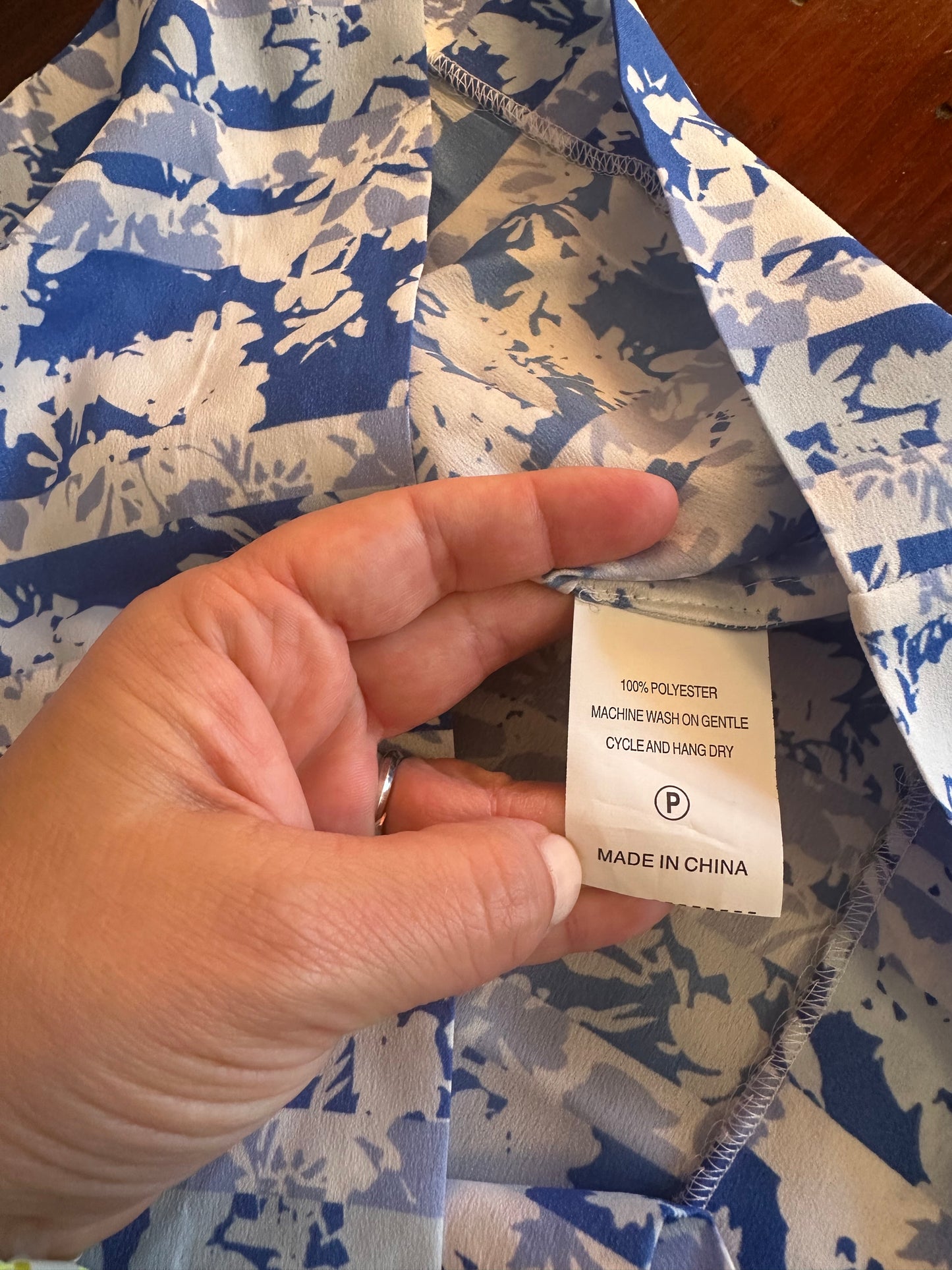 Marie Oliver Floral Blue Sleeveless Top Size Medium