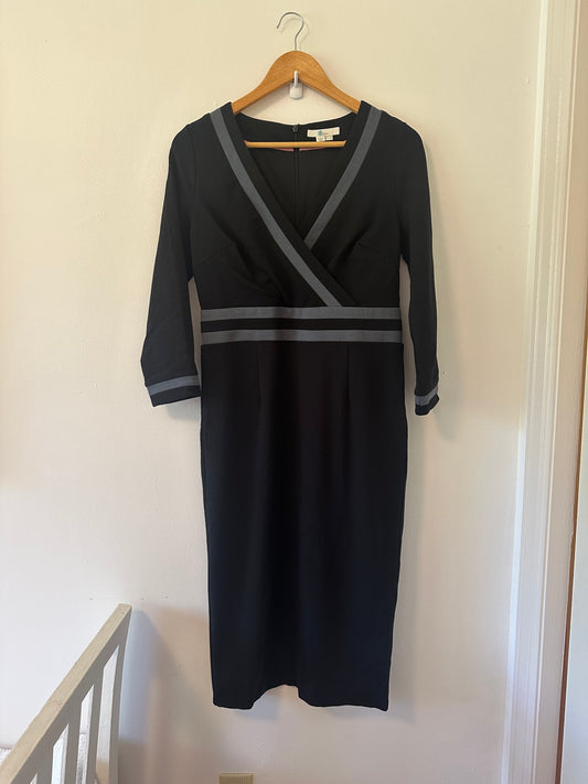 Boden Nellie Ponte Knit Sheath Dress in Black - Size 8