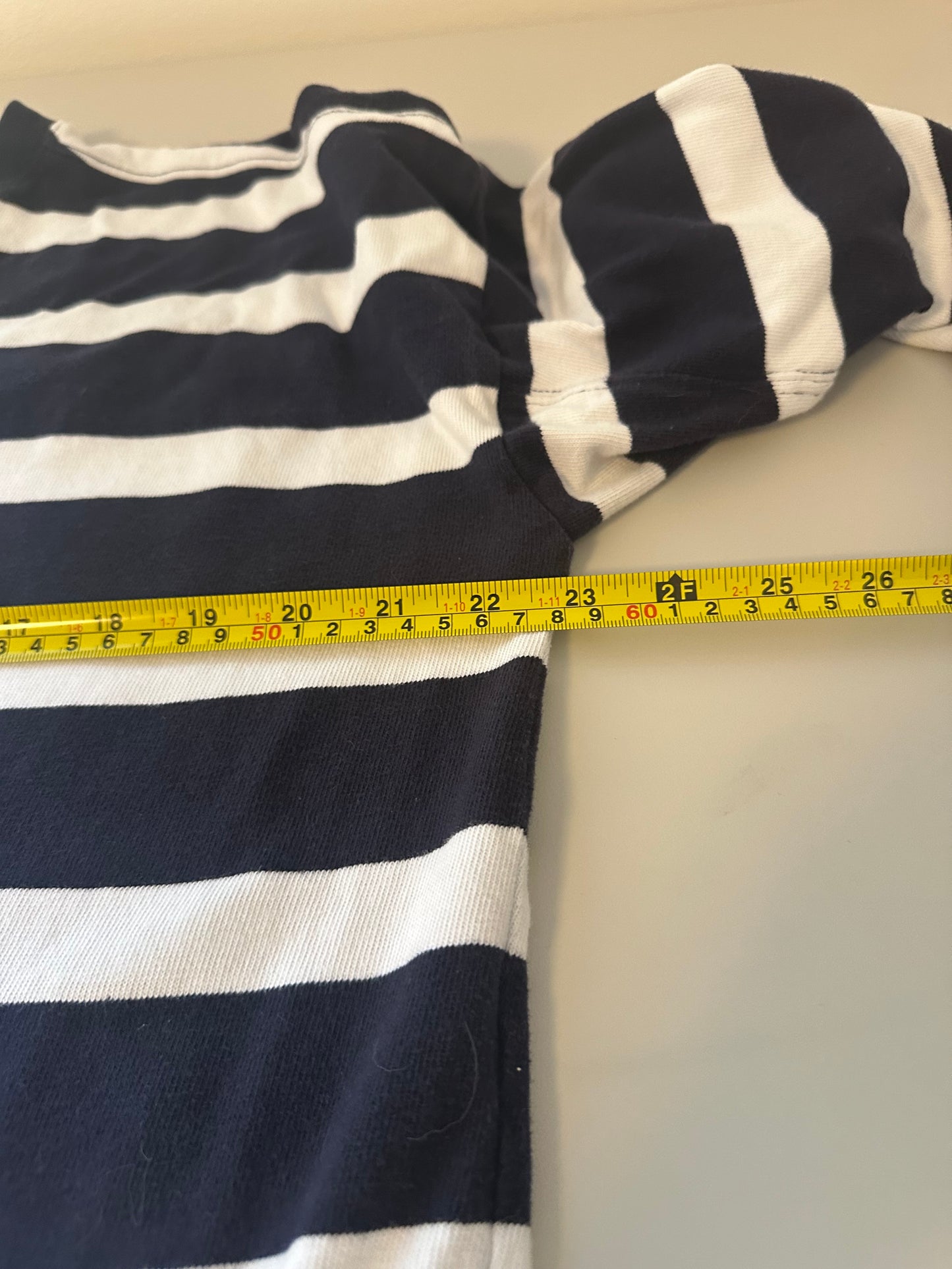 AYR The Early Mornings Navy and White Striped Tee | Size Medium