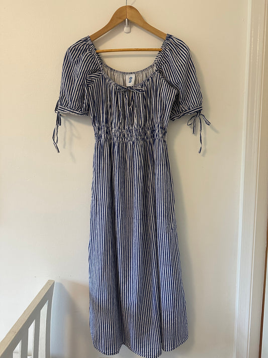 CJ Laing Blue and White Striped Dress Size Medium