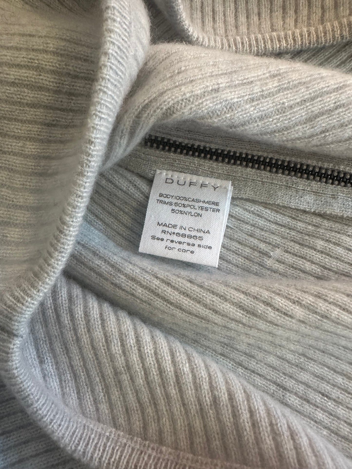 Duffy Cashmere Gray Ribbed Sleeveless Top Size Medium