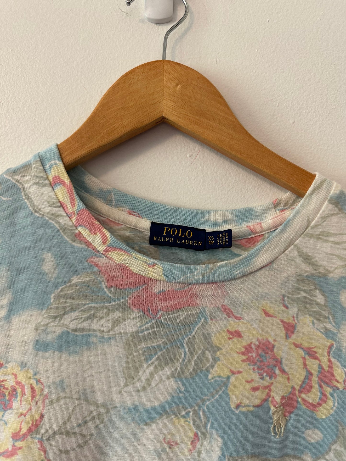 Polo Ralph Lauren Floral Cotton Mini Dress in Blue and Pink | Size XS