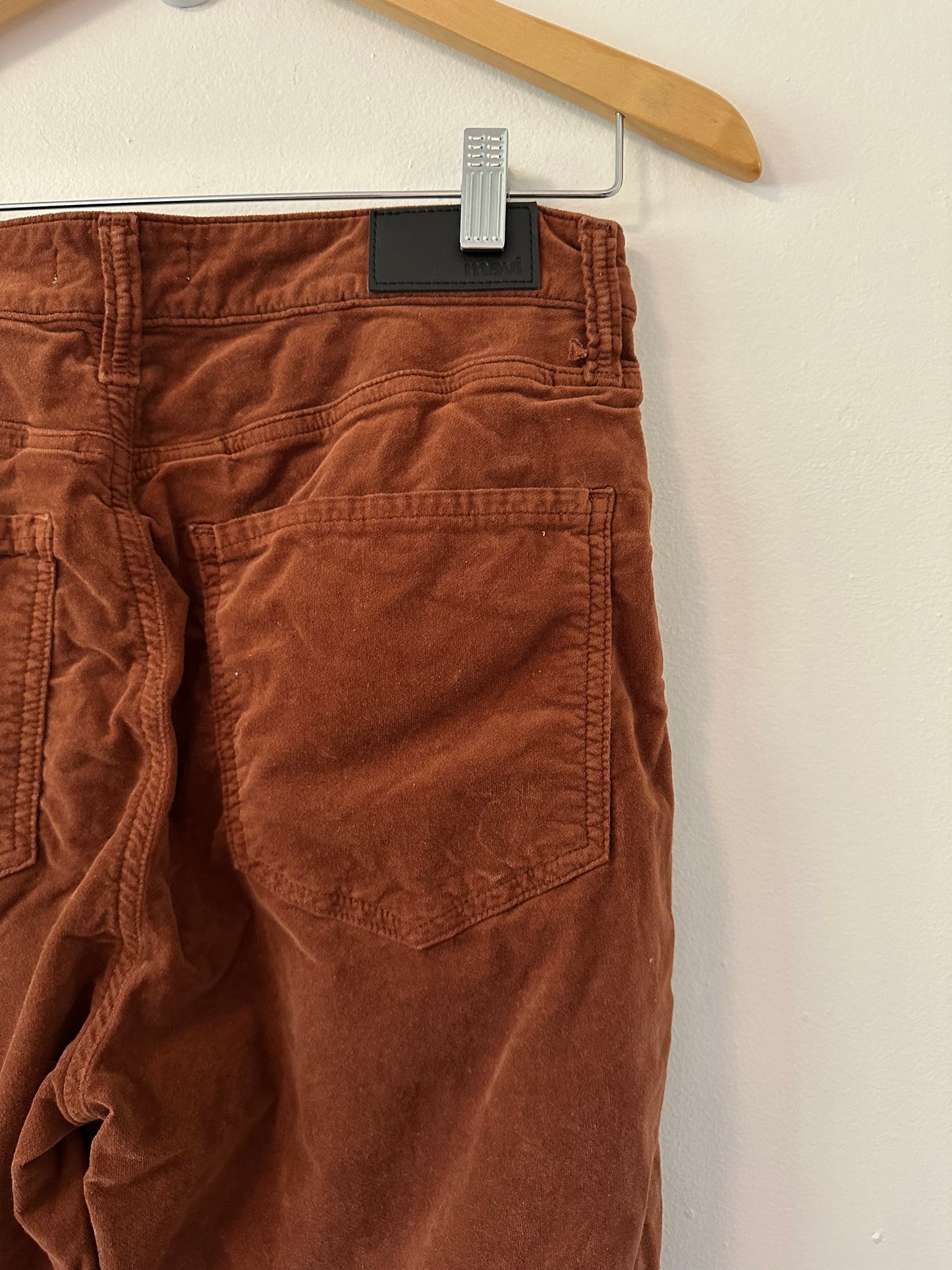 Mavi - Brown Velvet Rust High-Rise 70s Bootcut Flare Pants | Size 30