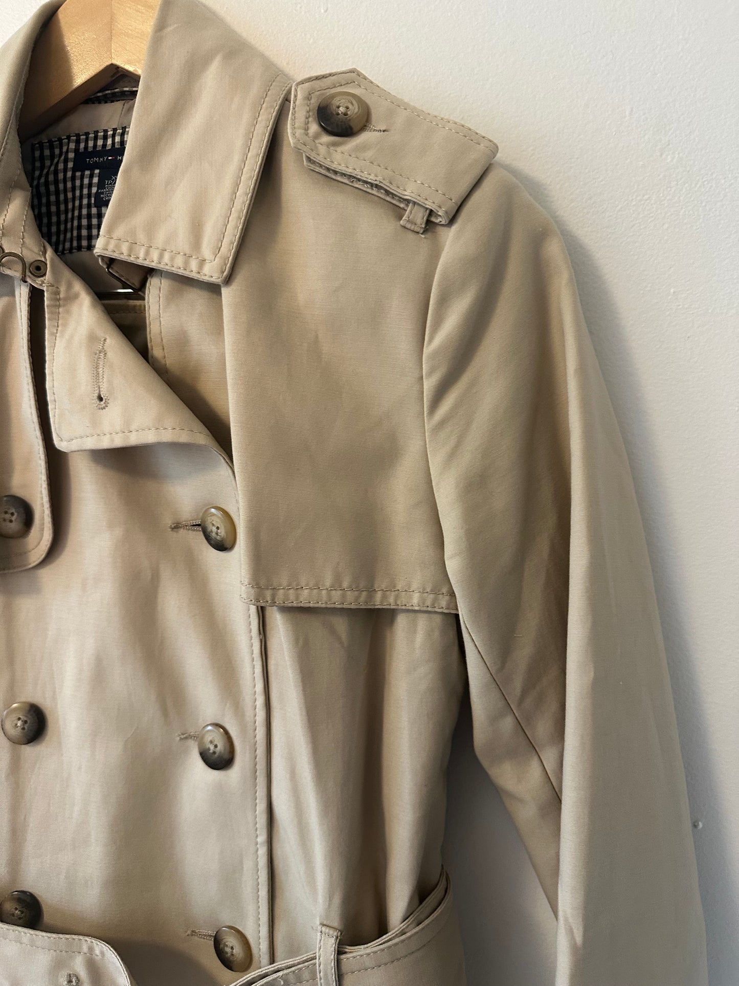 Tommy Hilfiger Classic Beige Trench Coat | Size XS
