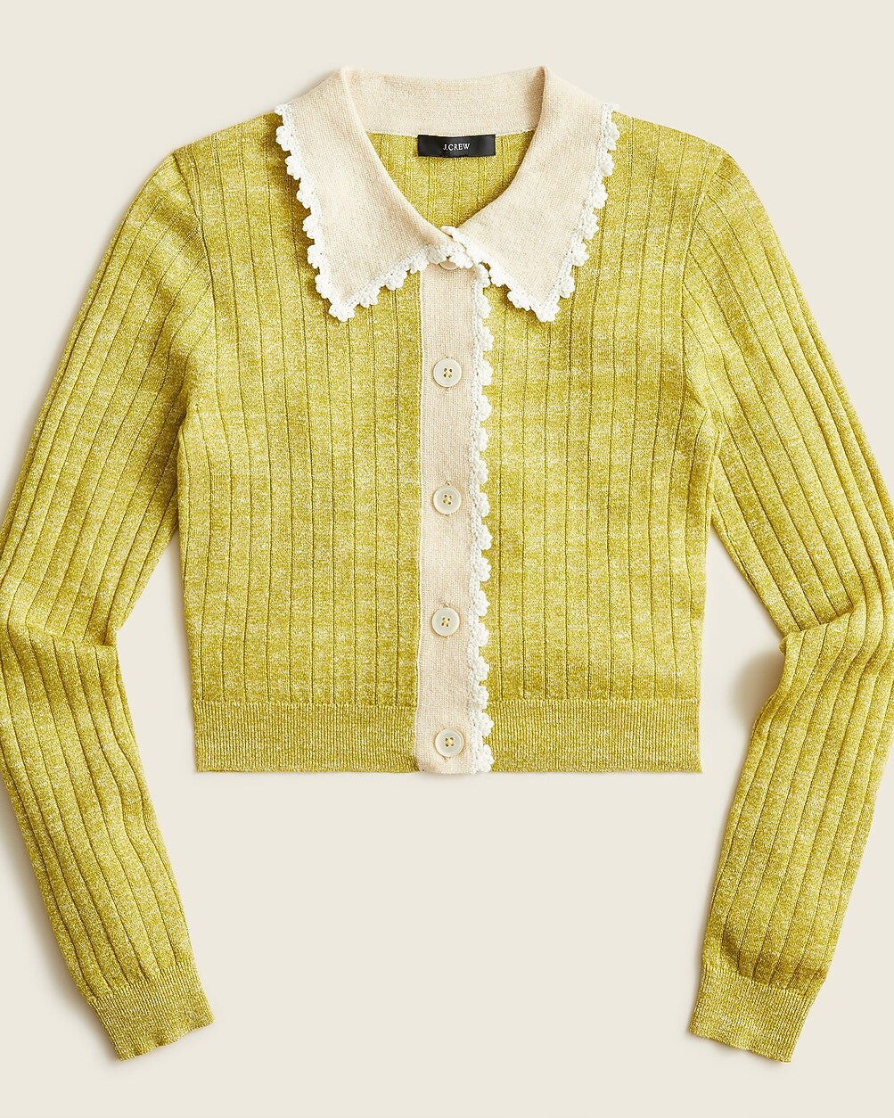 Cassi Namoda X J.Crew Limited Edition Collared Ribbed Sweater in Green | Size Large