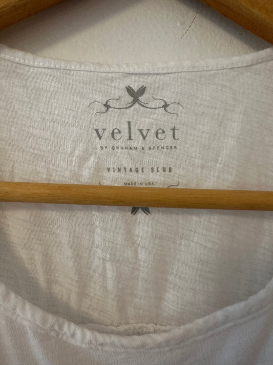 Velvet By Graham & Spencer Vintage Slub Ruffle Muscle Tank Top Size Small