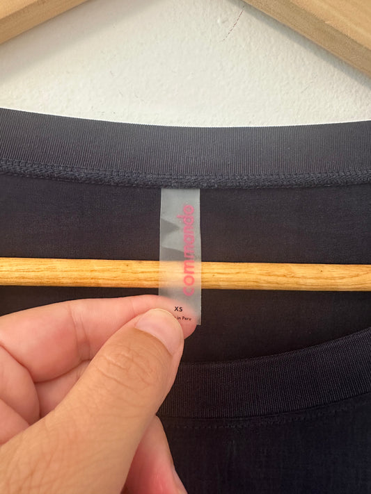 Commando Black Butter Cropped Boxy Women's Top - Size XS