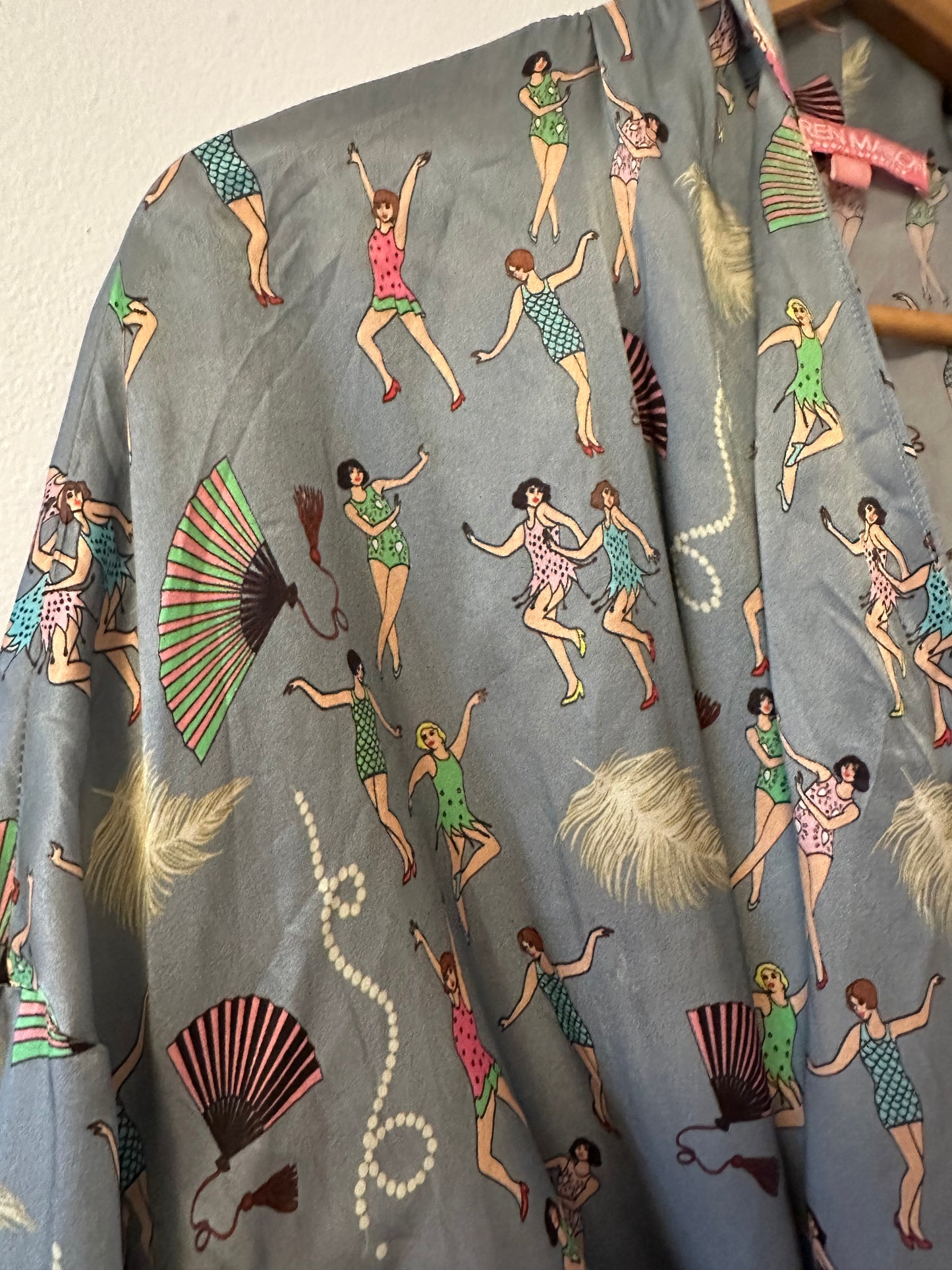 Karen Mabon The Great Gatsby Silk Robe in Gray | Size XS