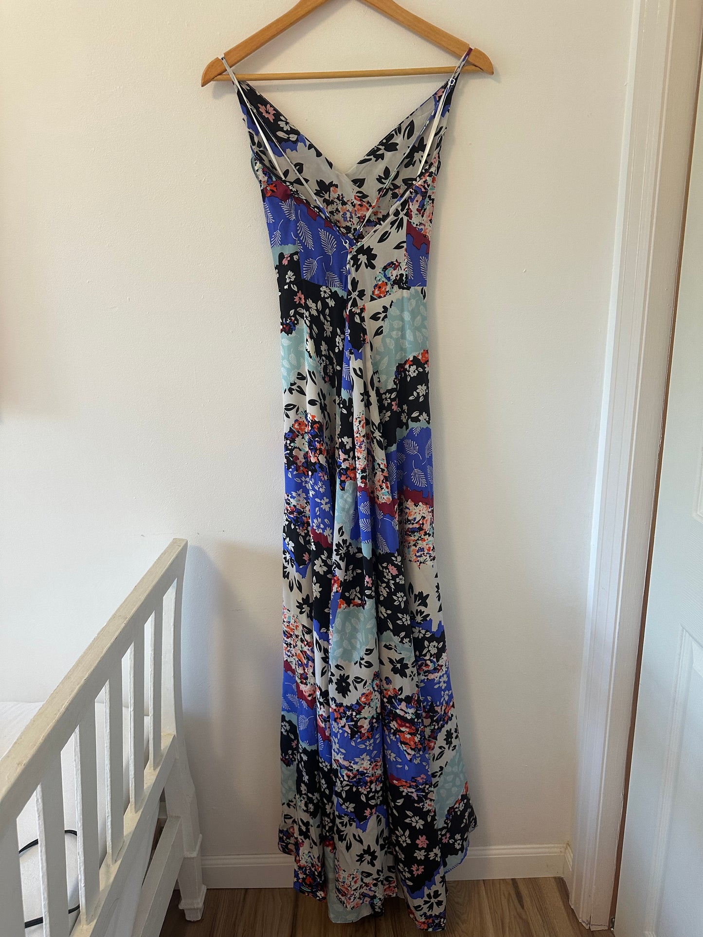Yumi Kim "Kat" Maxi Flower Print Silk Dress - Size Large