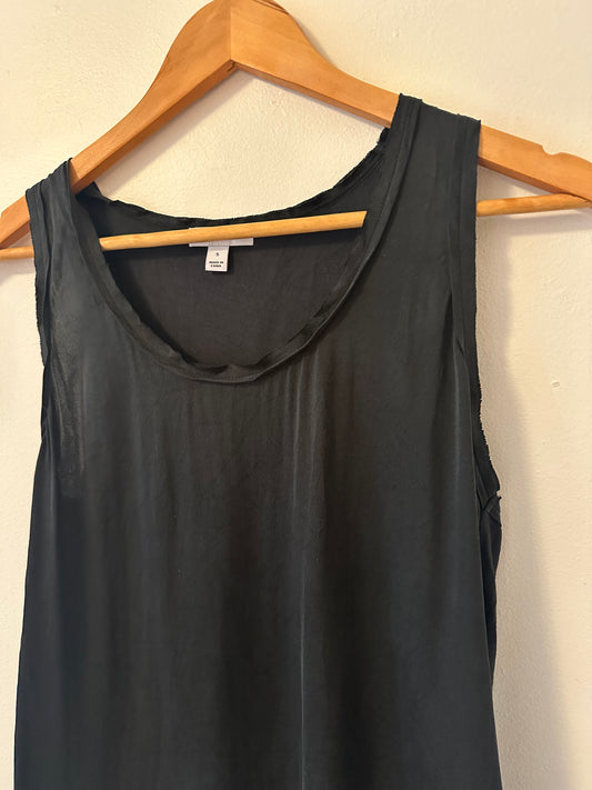 Reiss Silk Blend Black Scoop Neck Tank Top | Size Small