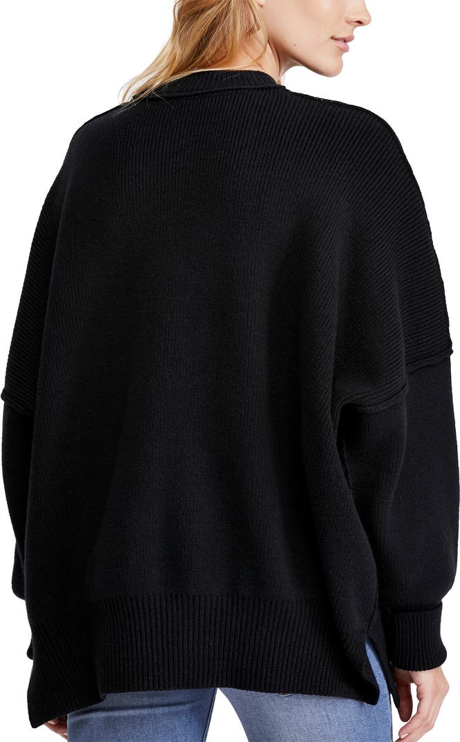 Free People Easy Street Tunic Sweater in Black | Size Small