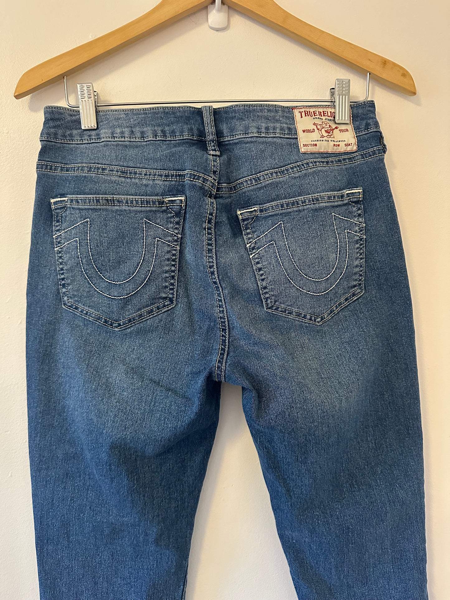 True Religion - Mid Rise Medium Blue Super Skinny Jeans | Size 30
