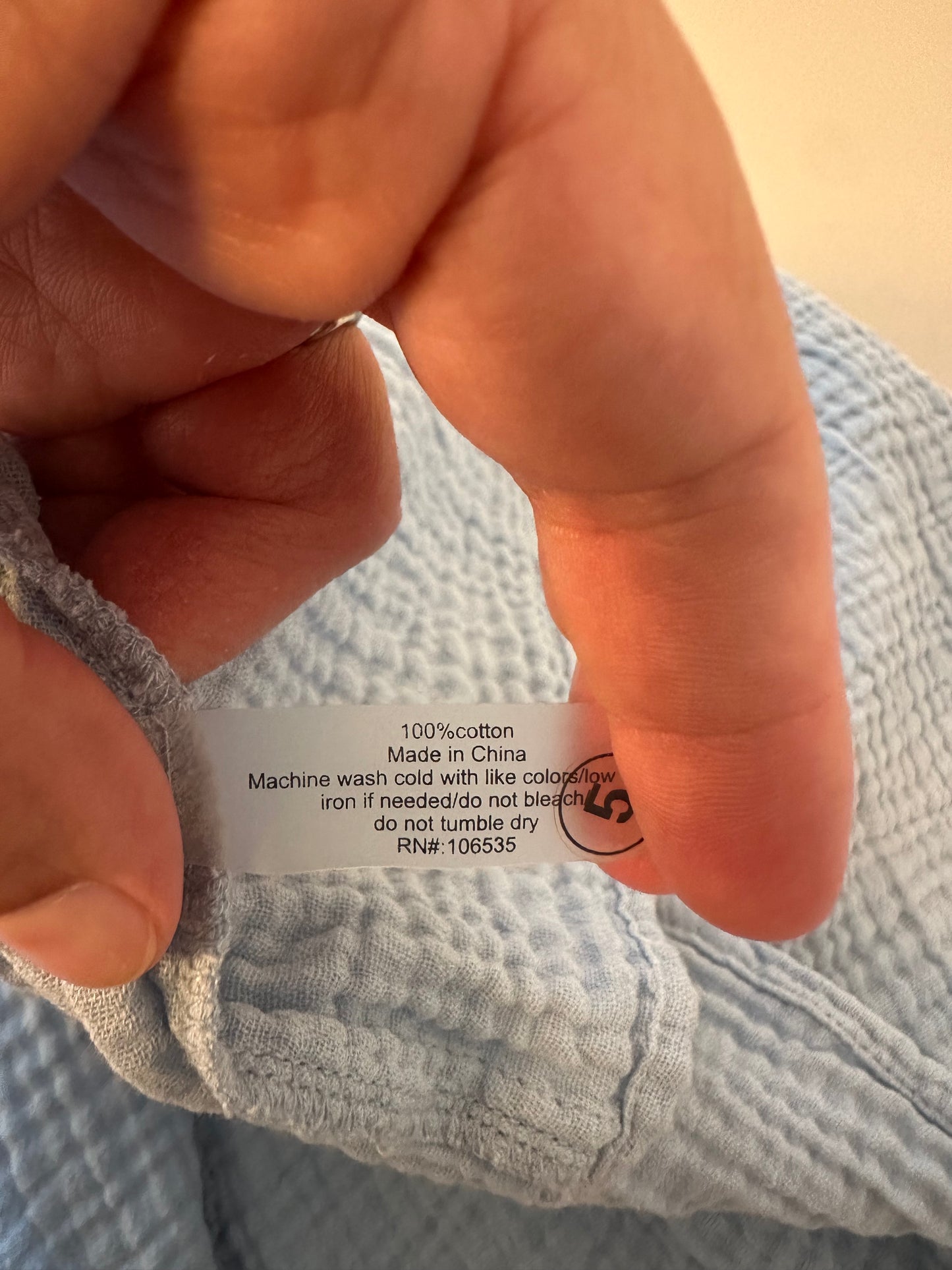 Sundays - Light Blue Decker Button Front Dress in Cotton Gauze | Size Small