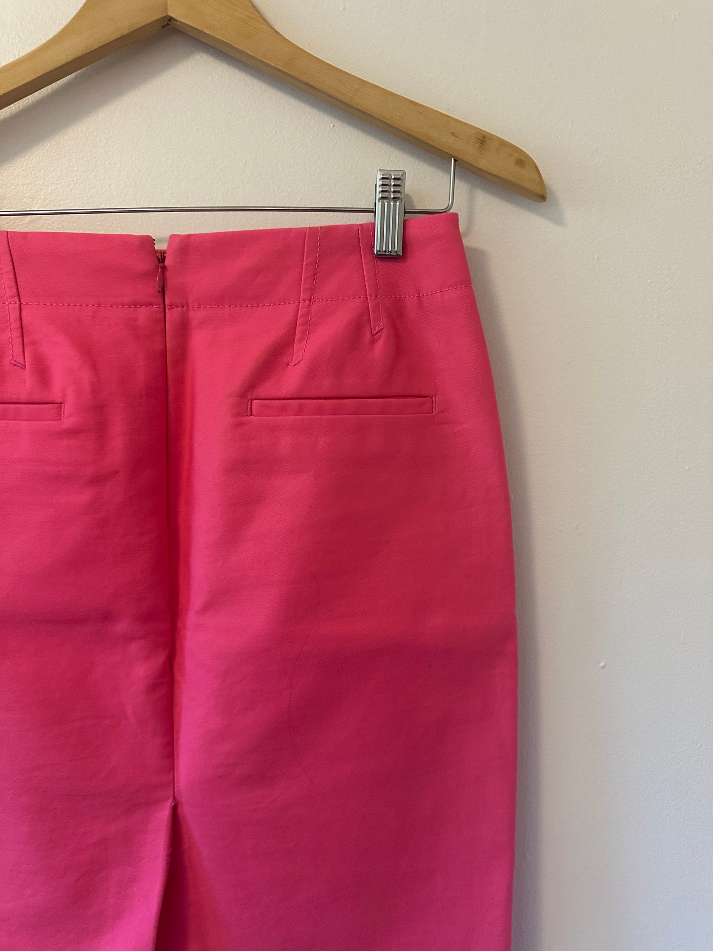 J. Crew - Bright Pink Stretch Cotton Poplin Pencil Skirt | Size 2