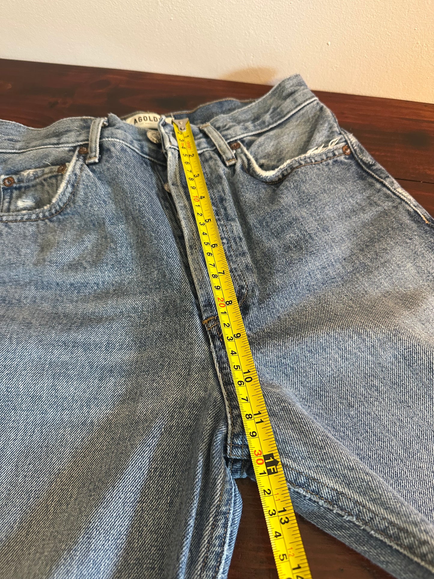 Agolde Classic Blue Denim 90s Pinch Waist Jeans - Size 24