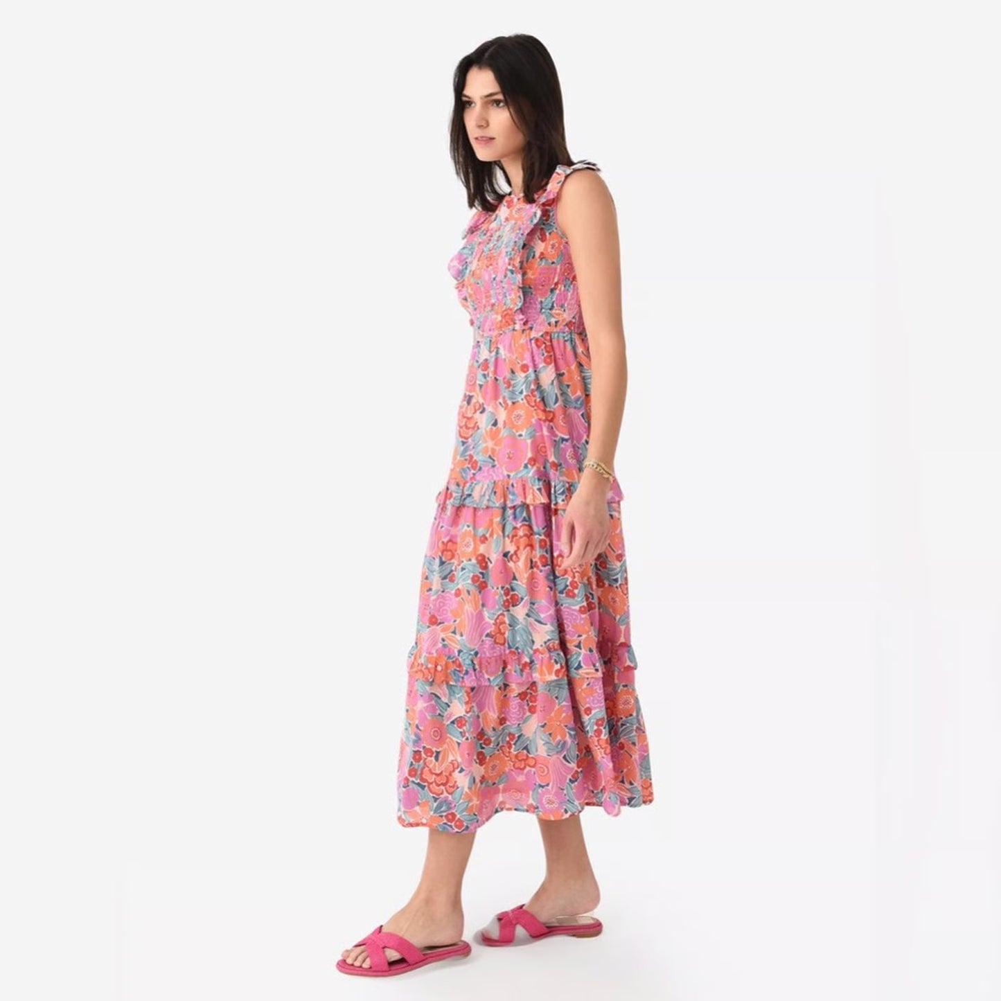 Banjanan Iris Midi Dress in Bloomsberry Dawn - Size XS