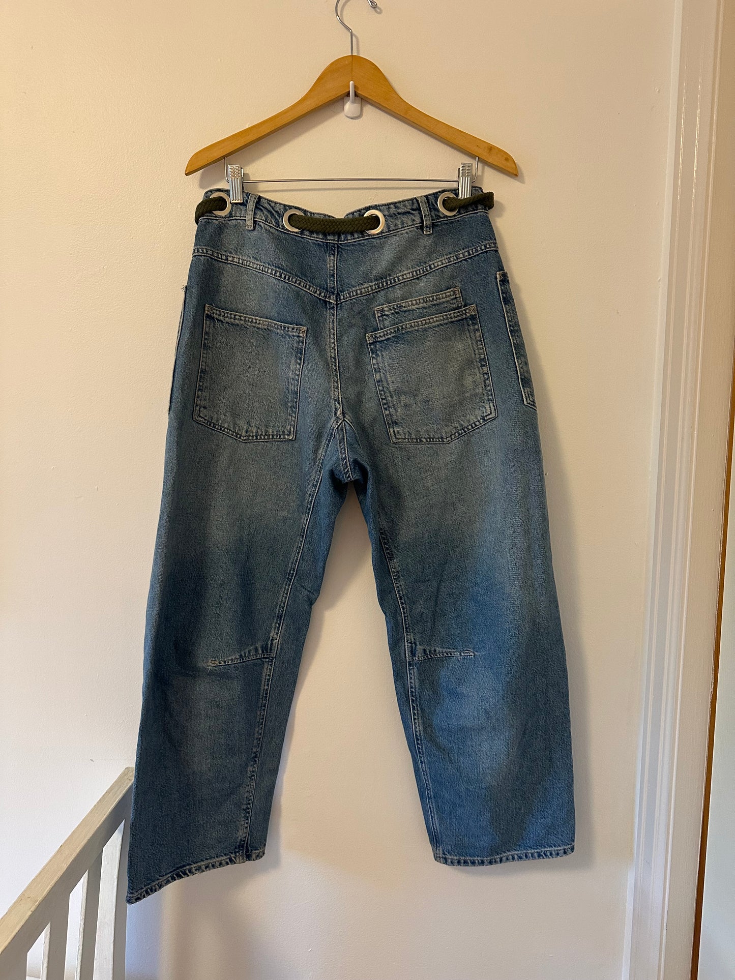 We The Free Moxie Pull-On Barrel Jeans In Truest Blue - Size 27