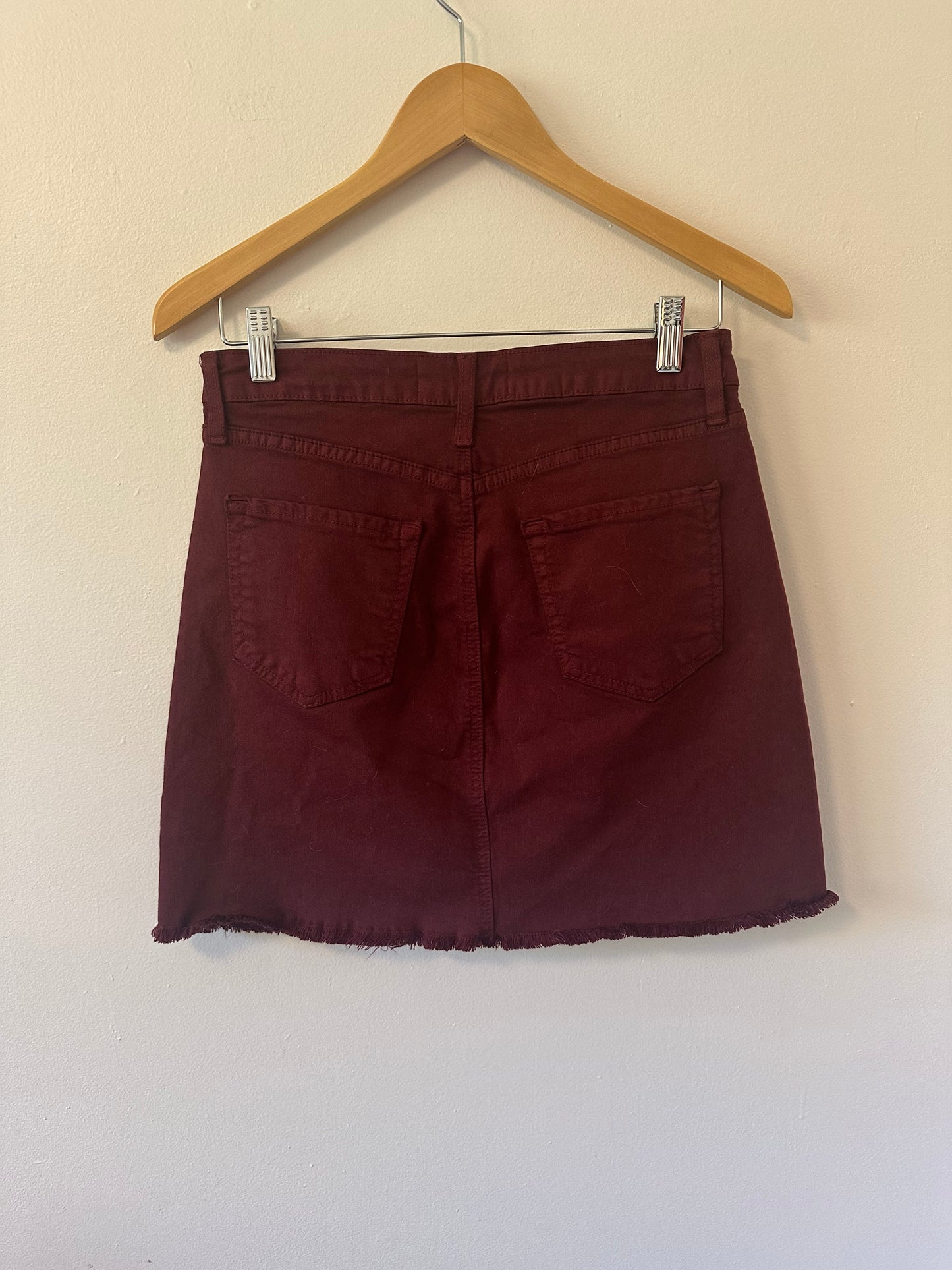 Just Black Deep Red Burgundy Denim Mini Skirt | Size Small