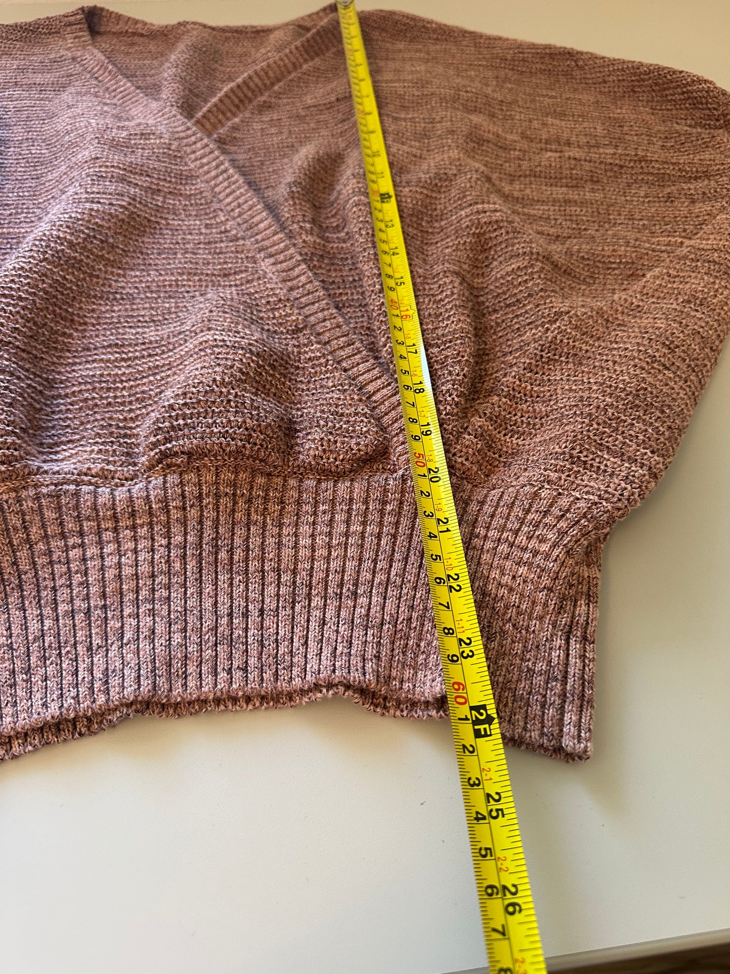 Prana V-Neck Sweater in Warm Rose | Size Small