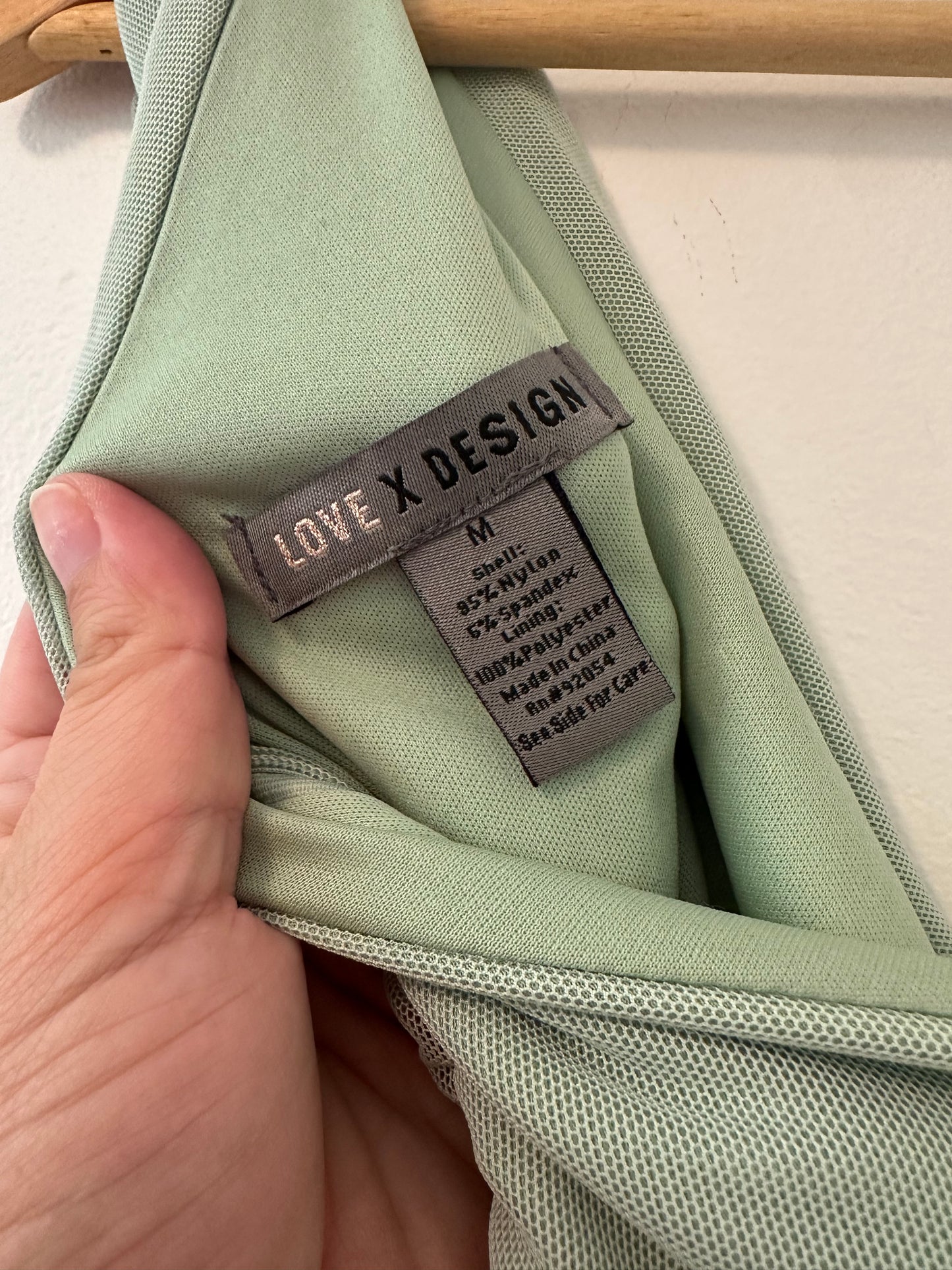 Love X Design One Shoulder Body Con Dress in Sage Green - Size Medium