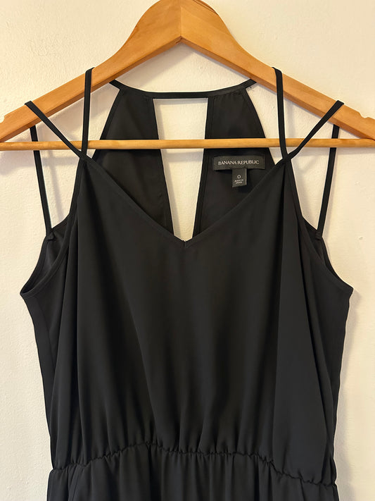 Banana Republic Black Strappy Mini Dress With Pockets | Size 0