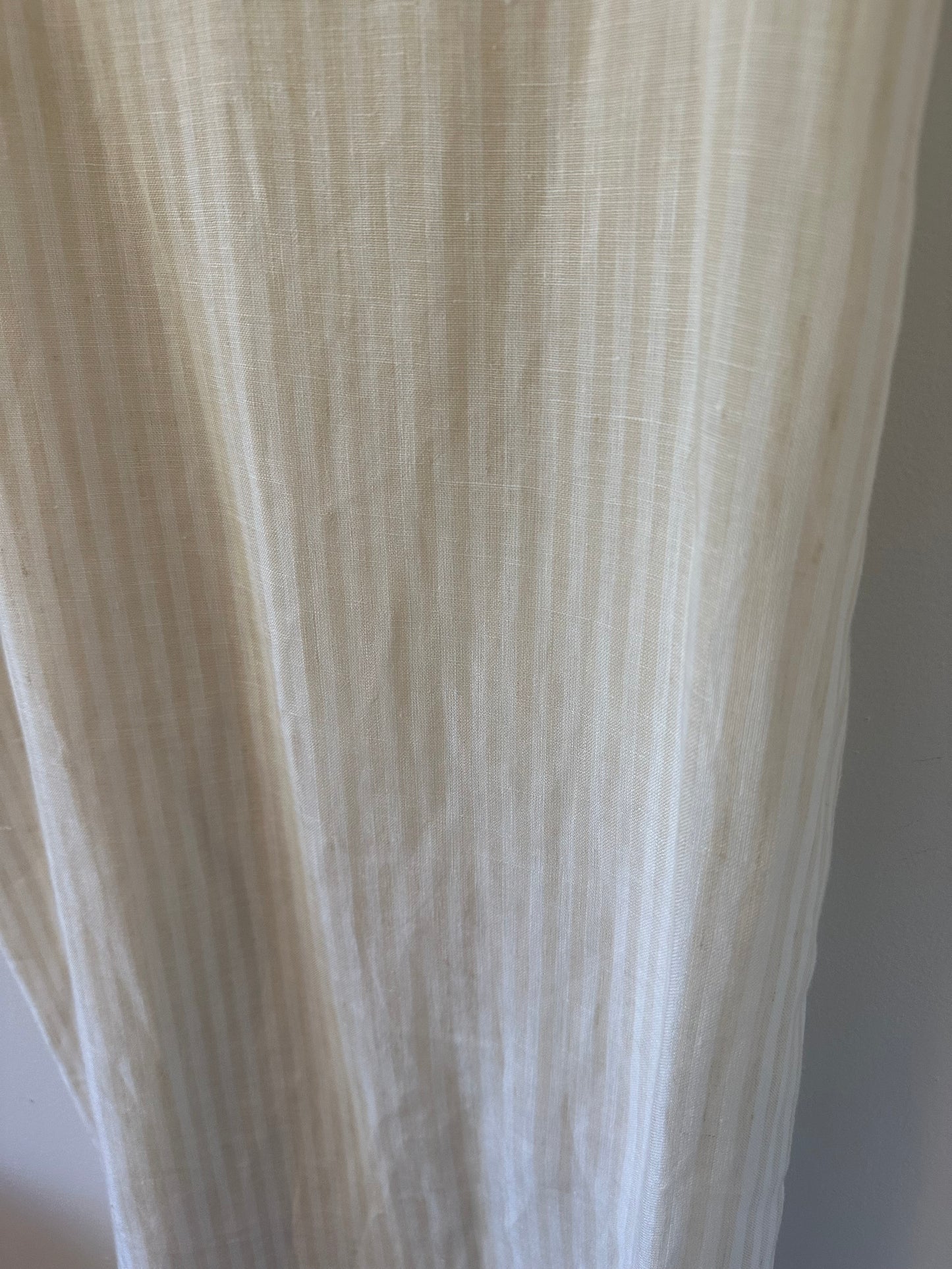 Laude the Label Suri Linen Slip Dress in Oatmilk Stripe | Size Medium/Large