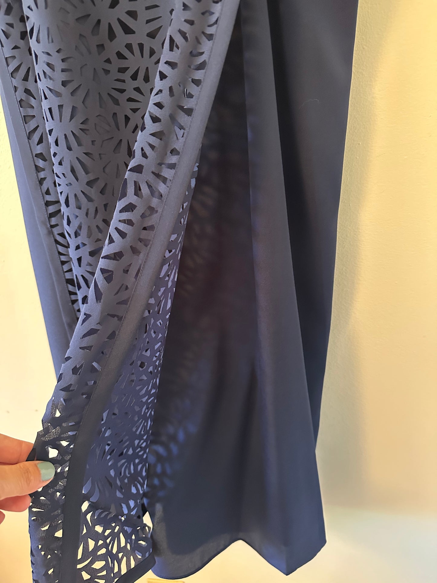 Susana Monaco Midnight Blue Laser Cut Mini Dress | Size 8