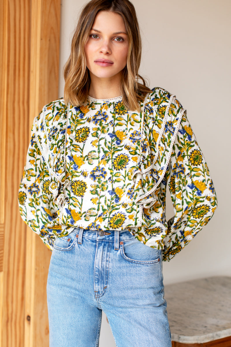 Emerson Fry Filipa Blouse - Meadow Rue Satin Size Small