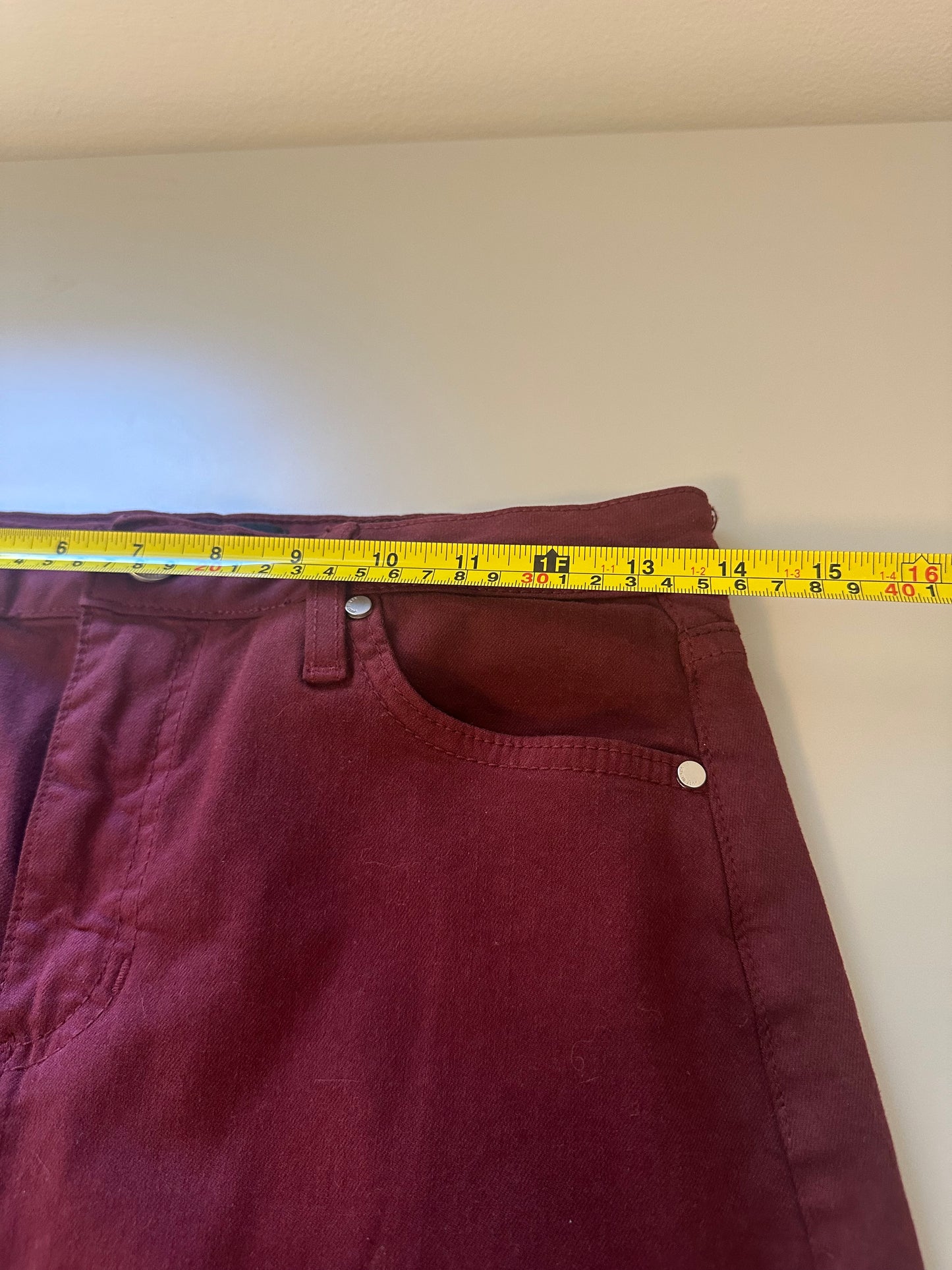 Just Black Deep Red Burgundy Denim Mini Skirt | Size Small