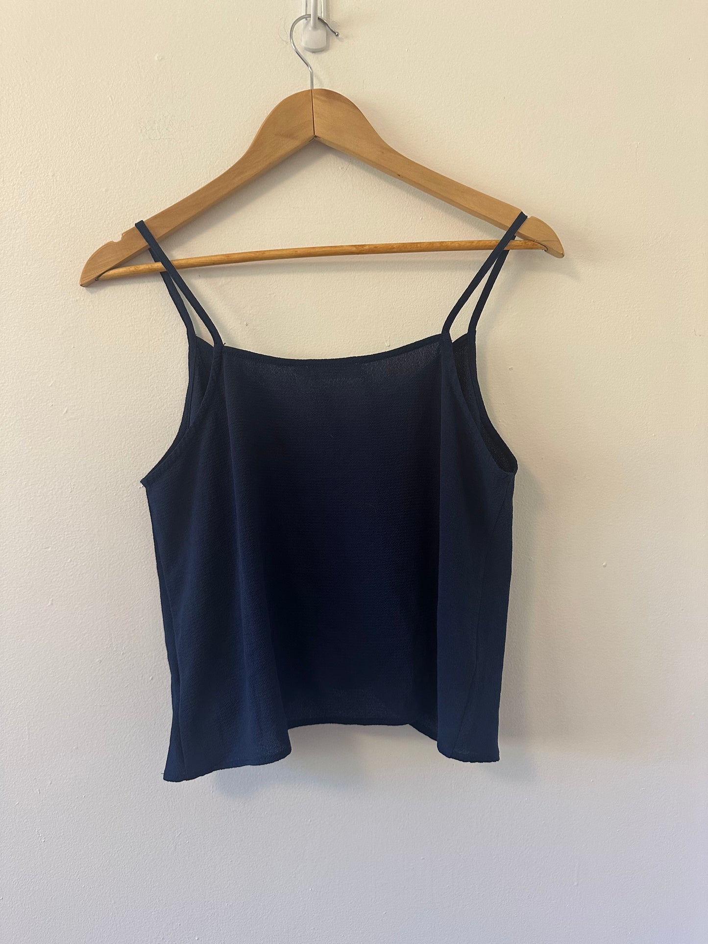 Lush Navy Blue Spaghetti Strap Camisole with Knot Detail | Size Small