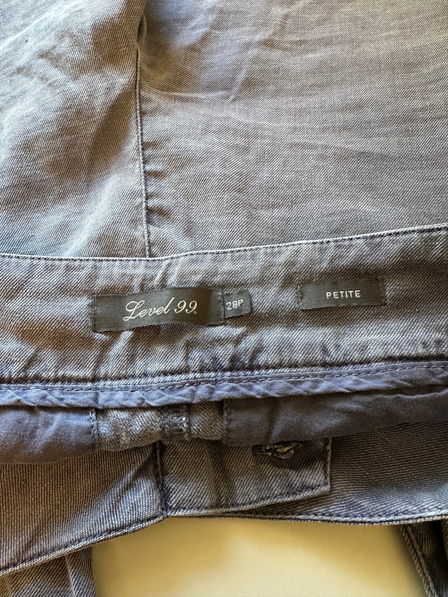Level 99 Charcoal Low Rise Flare Pants | Size 28 Petite
