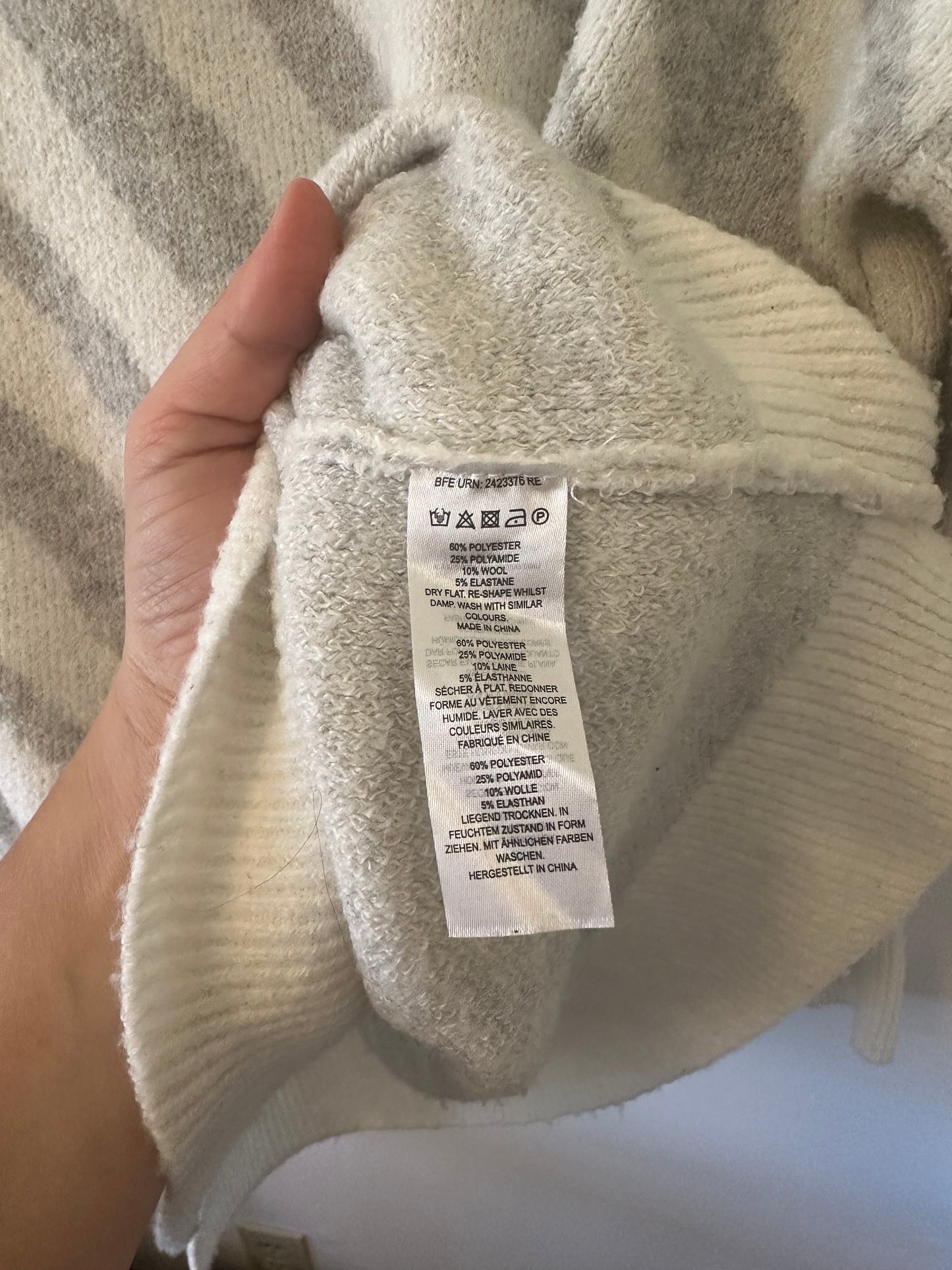 French Connection Gray and White Zebra Women's Sweater Size S