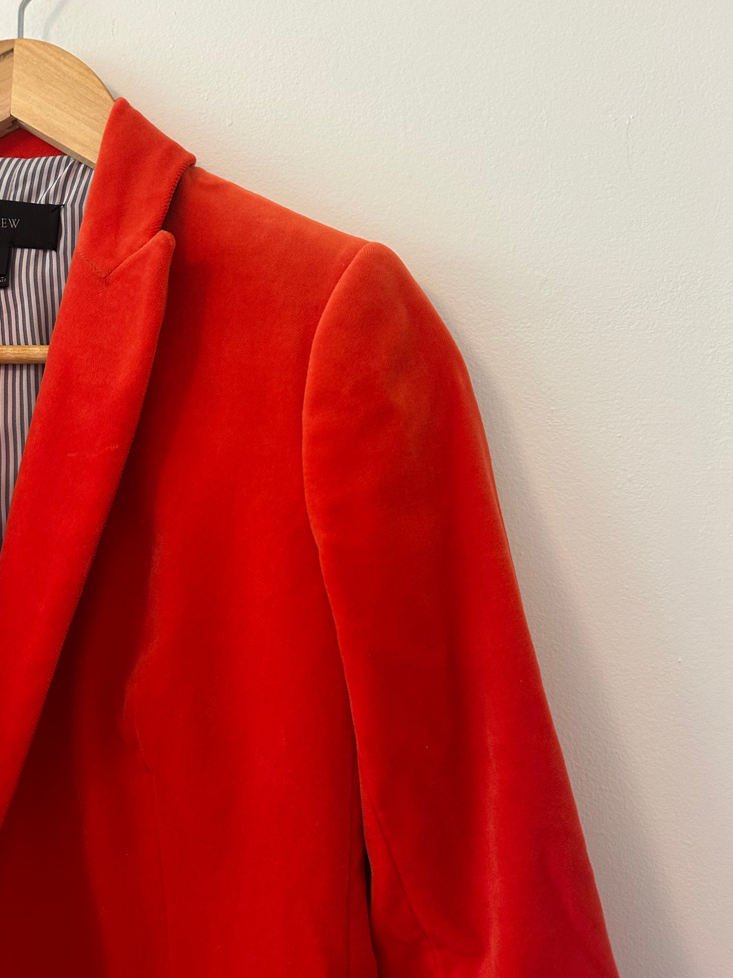 J. Crew Women's Orange Velvet Blazer Size 2