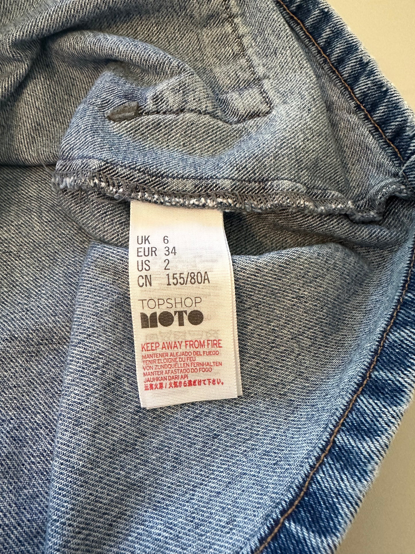 Topshop Denim Overall Mini Dress with Pockets | Size 2