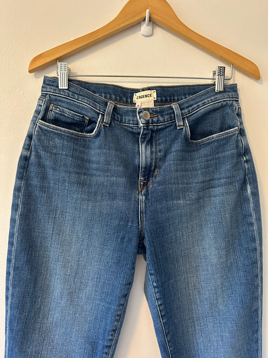 L'AGENCE Classic Blue Straight Leg Jeans | Size 28