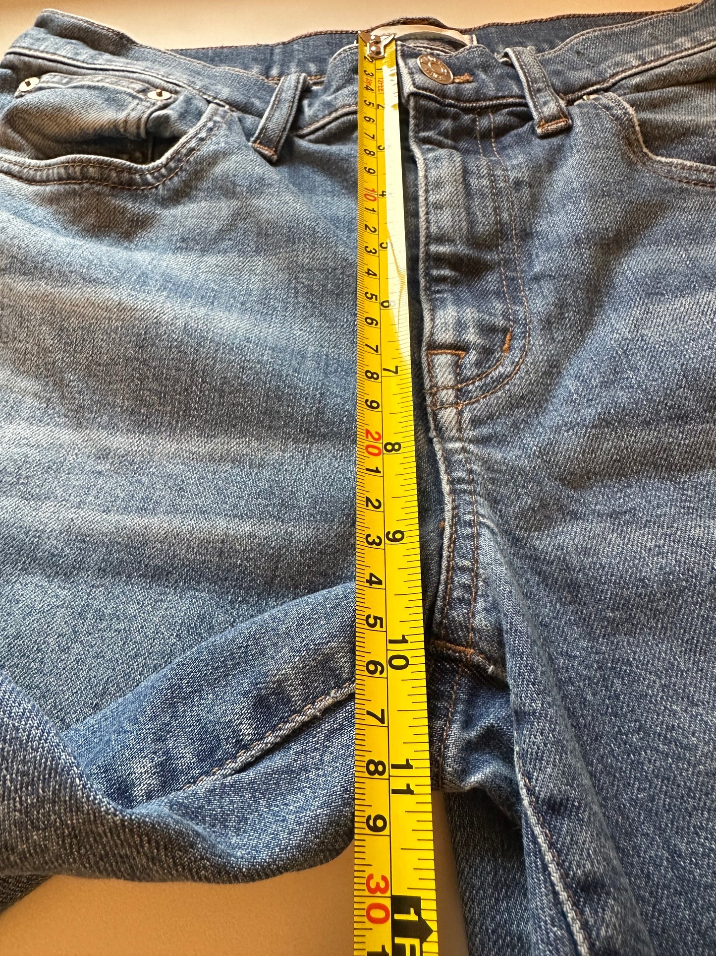 Madewell The Slim Boy High Rise Stretch Jeans in Classic Blue | Size 27