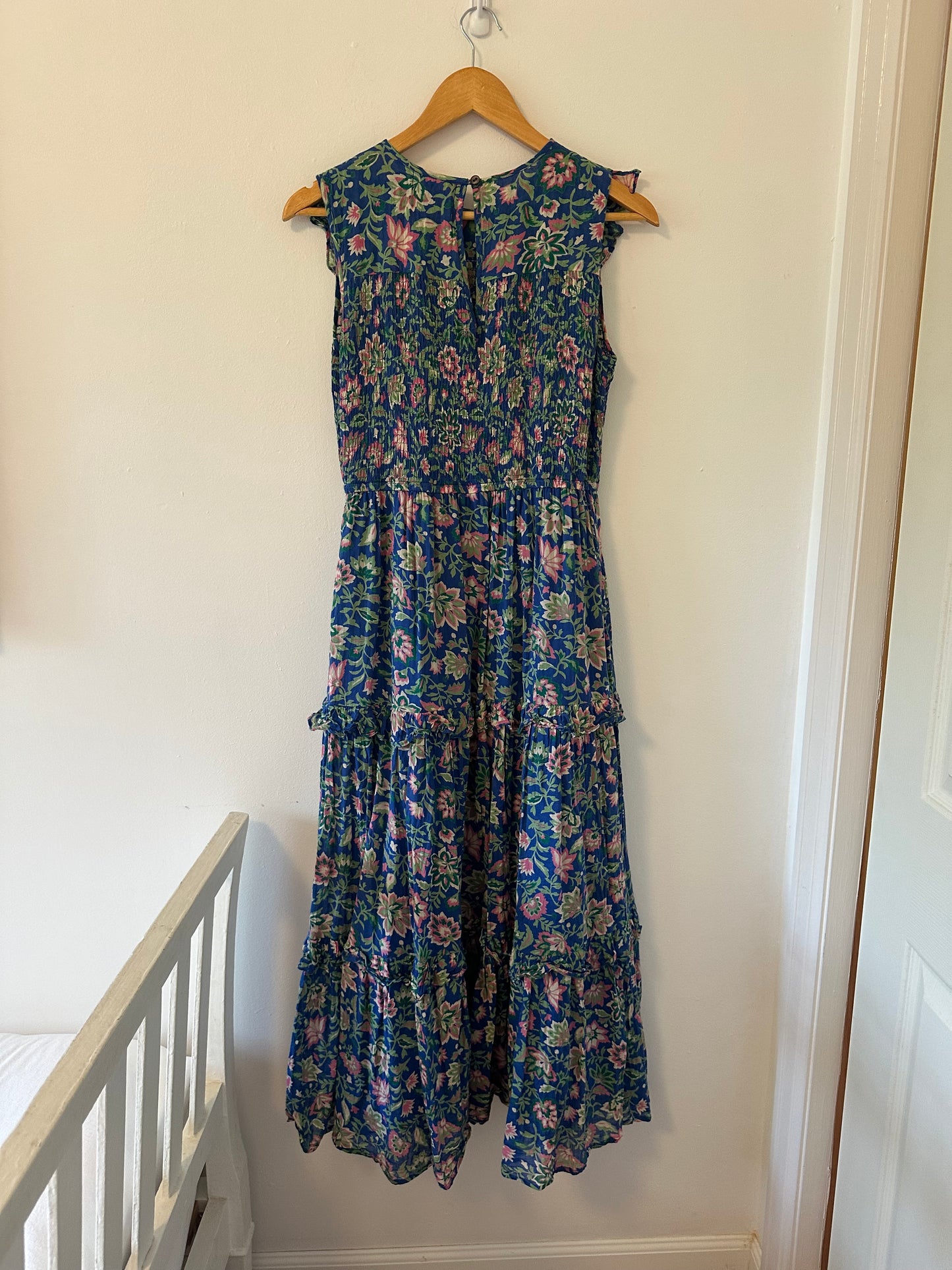 Banjanan Voile Iris Dress in Surf Floral - Size Medium