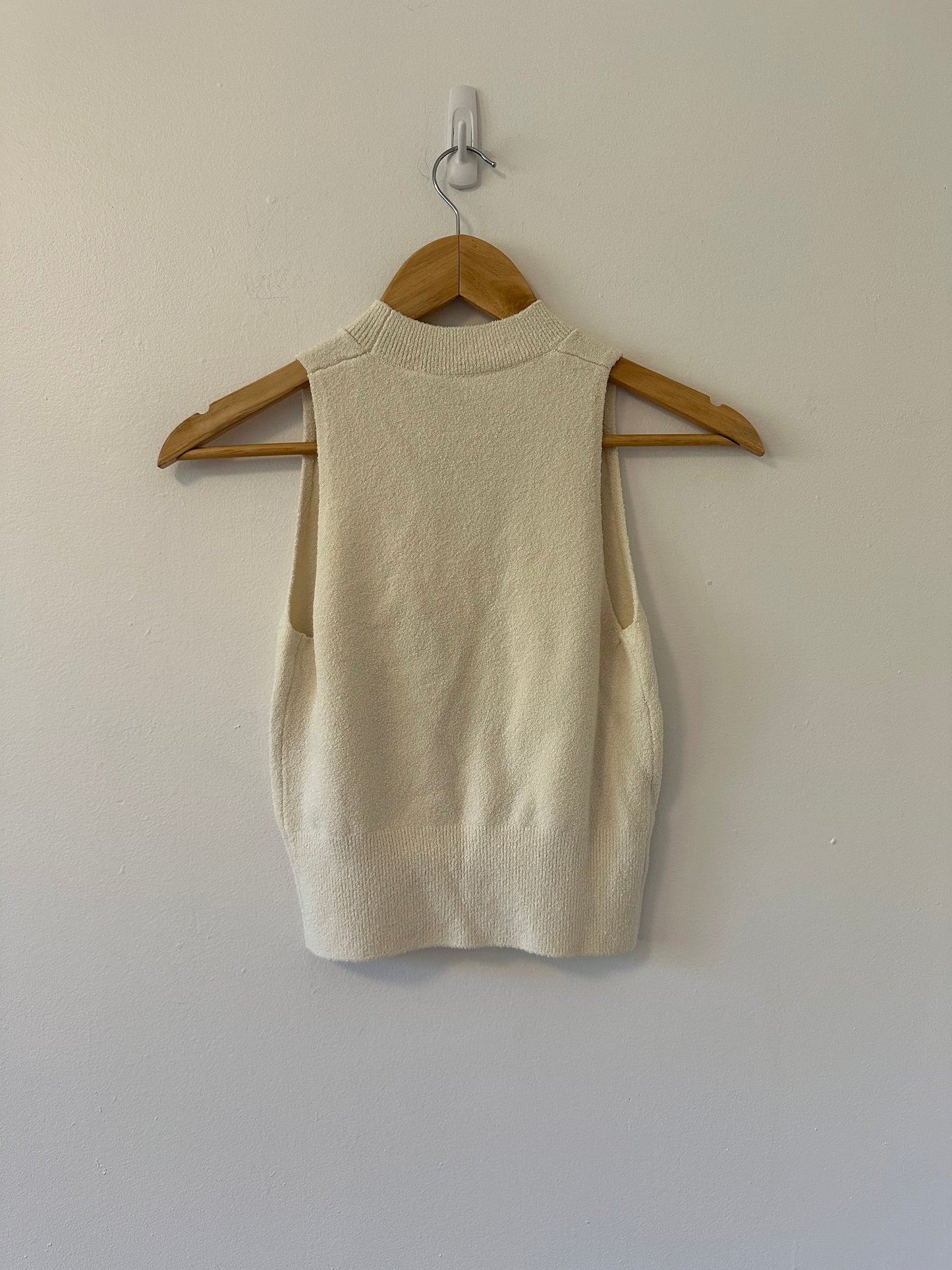 NWT Simkhai Tatyana Cream Sleeveless Knit Cropped Top | Size Small