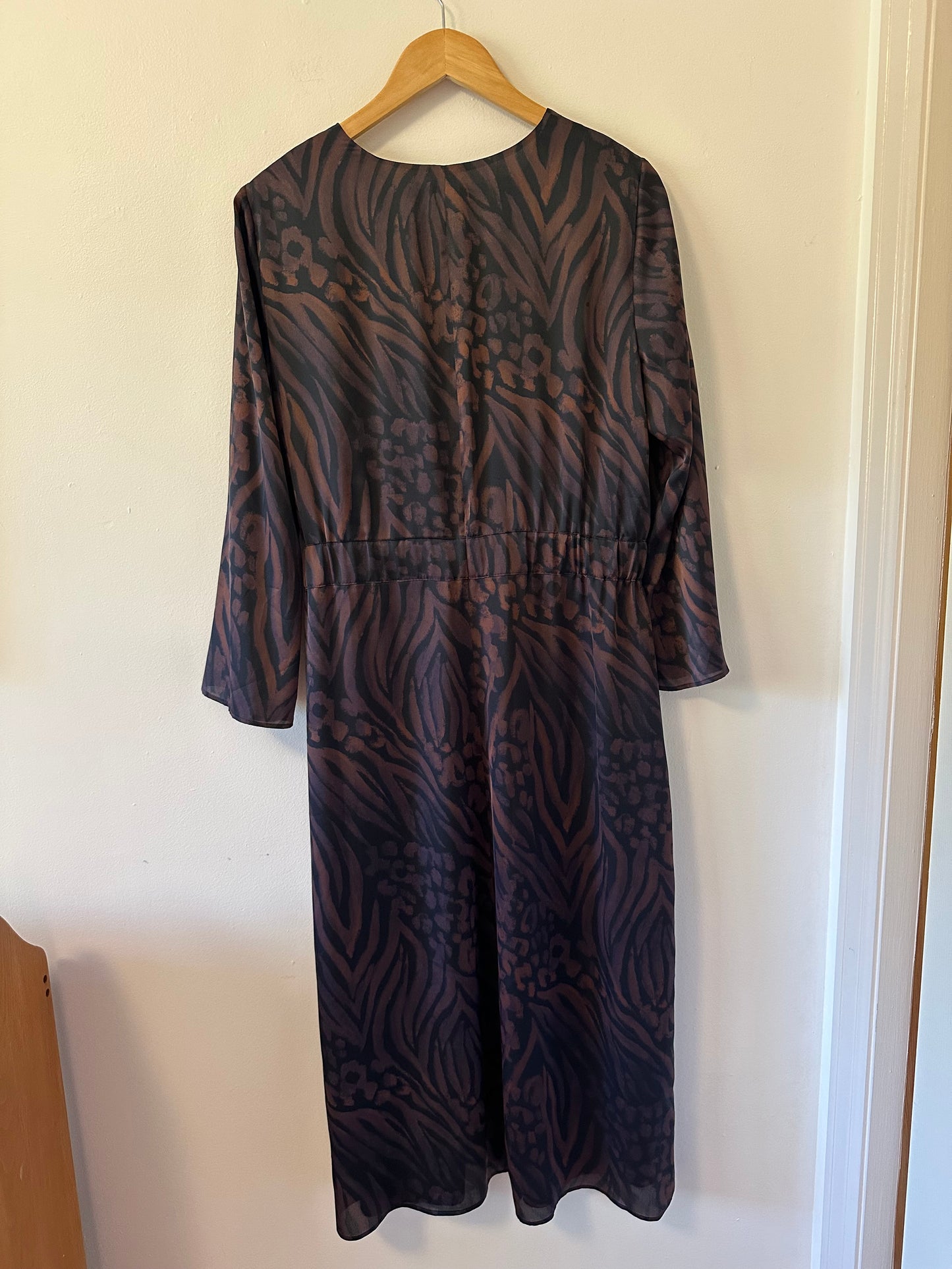 Solar Black and Brown Patterned Dress | Size EU 42